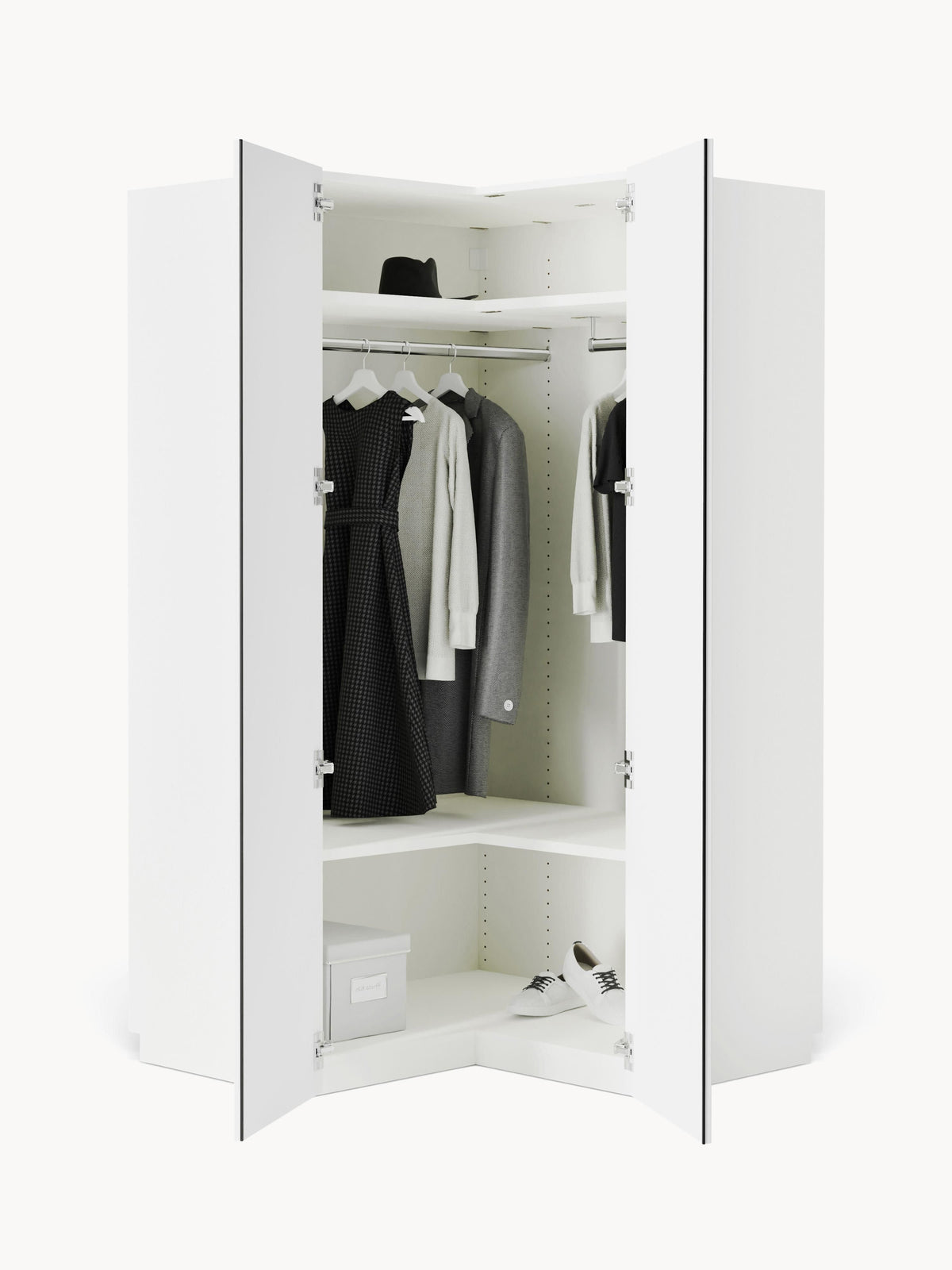 Charlanova Modular Corner Wardrobe, 115 cm Wide