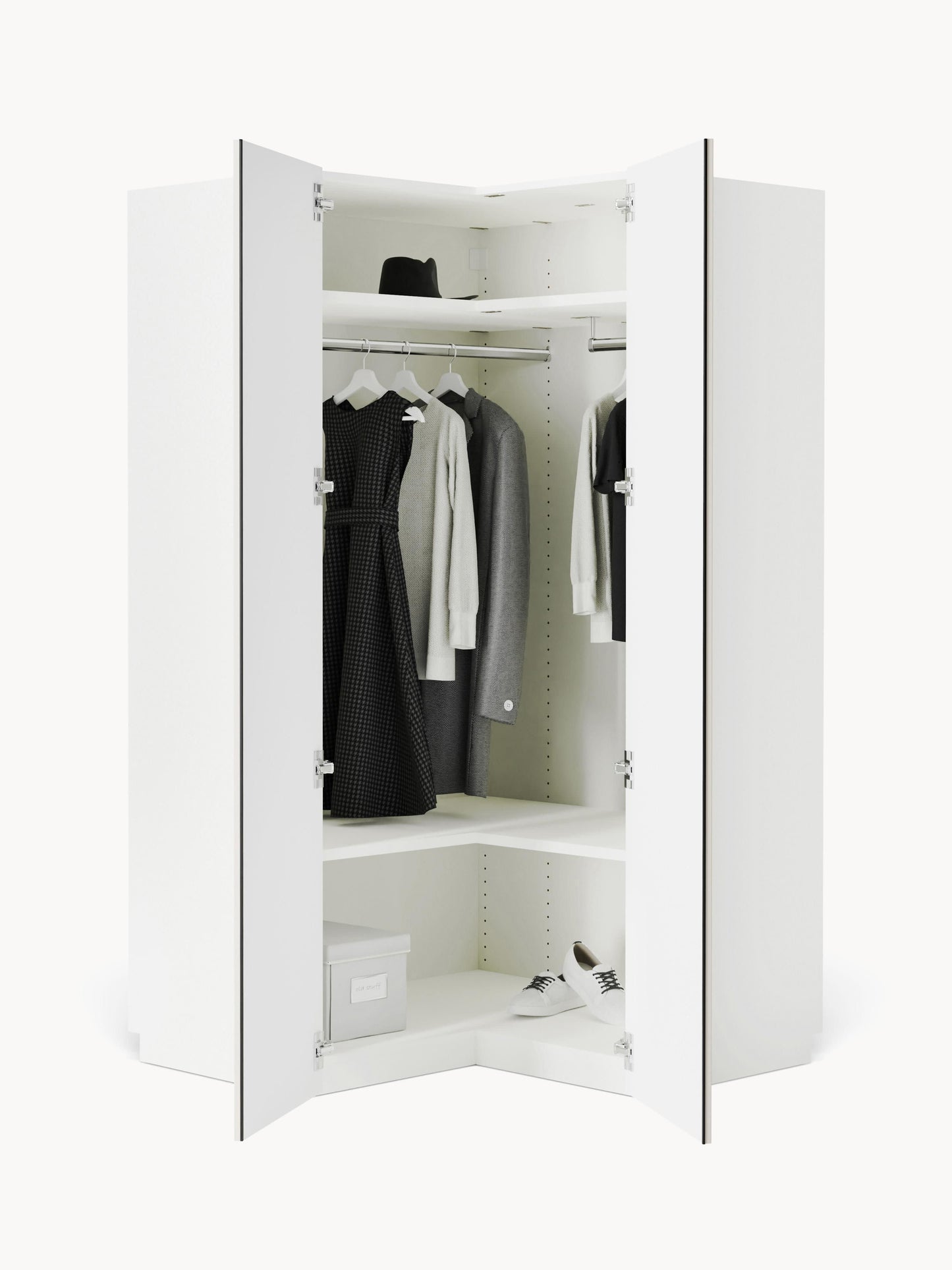 Charlanova Modular Corner Wardrobe, 115 cm Wide