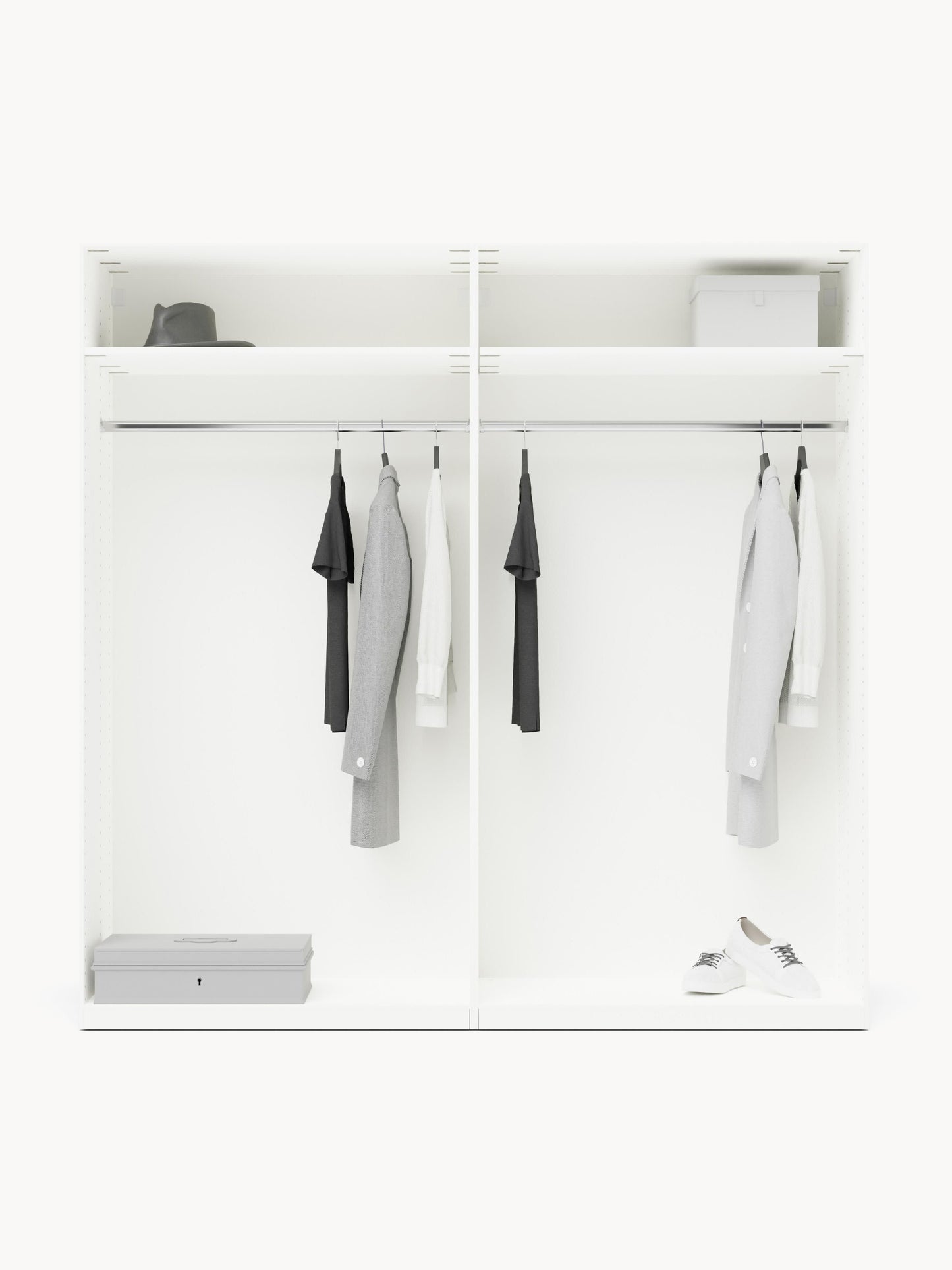 Charlanova Modular Hinged-Door Wardrobe, 200 cm Wide, in Various Sizes