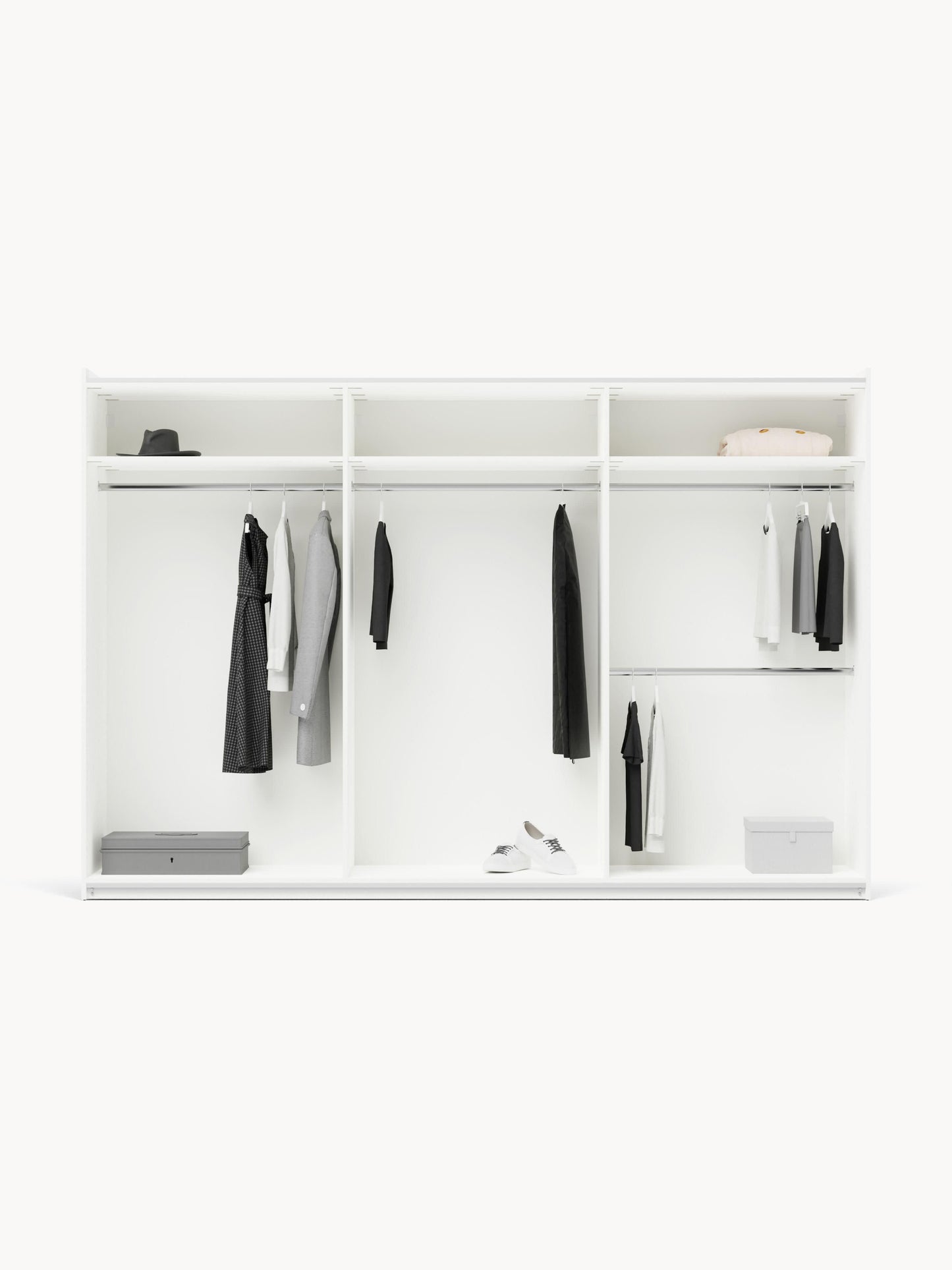 Charlanova Modular Sliding-Door Wardrobe, 300 cm Wide, in Various Sizes