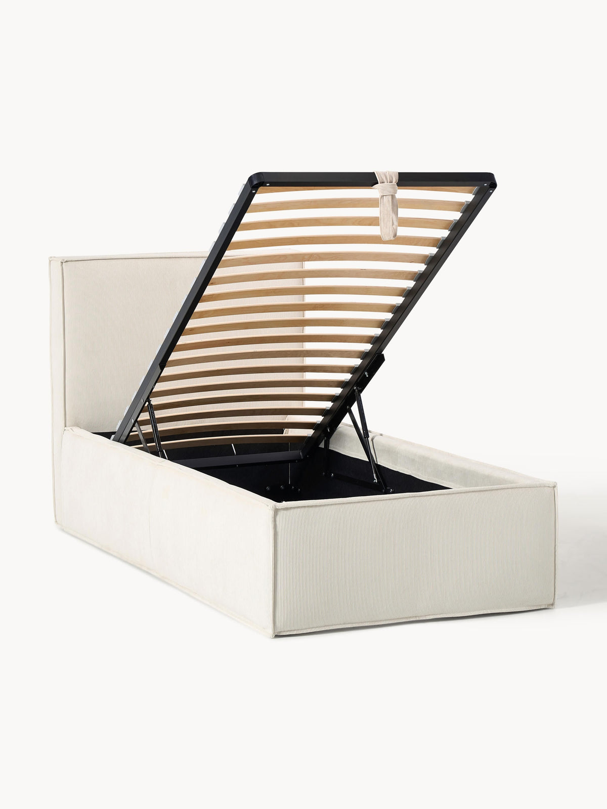 Dreponte Single Bed in Corduroy with Storage