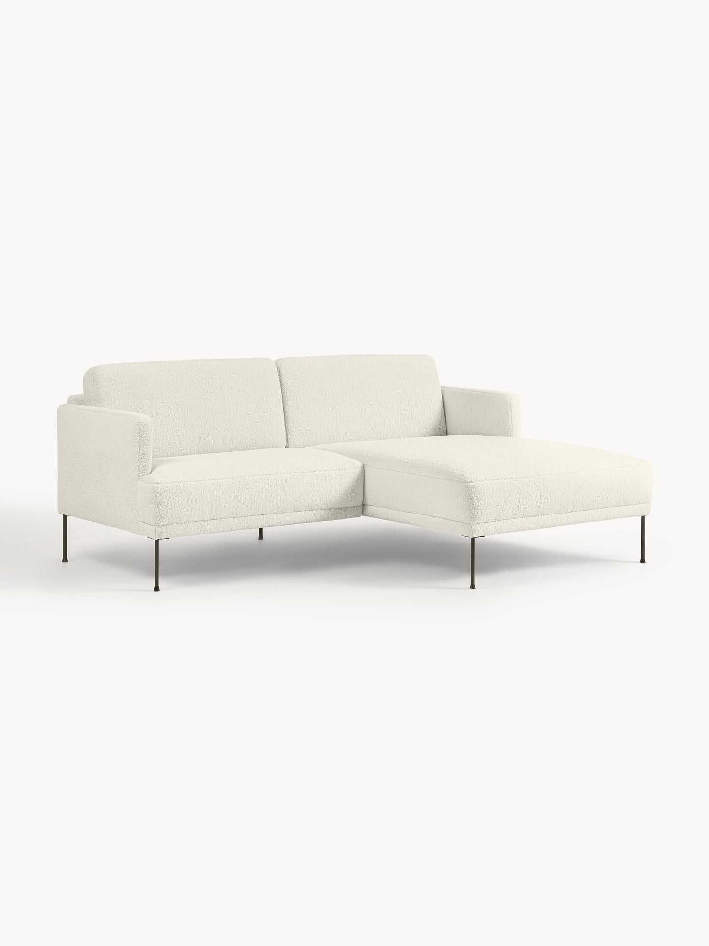 Fluvarsi Small Corner Sofa in Teddy Fabric