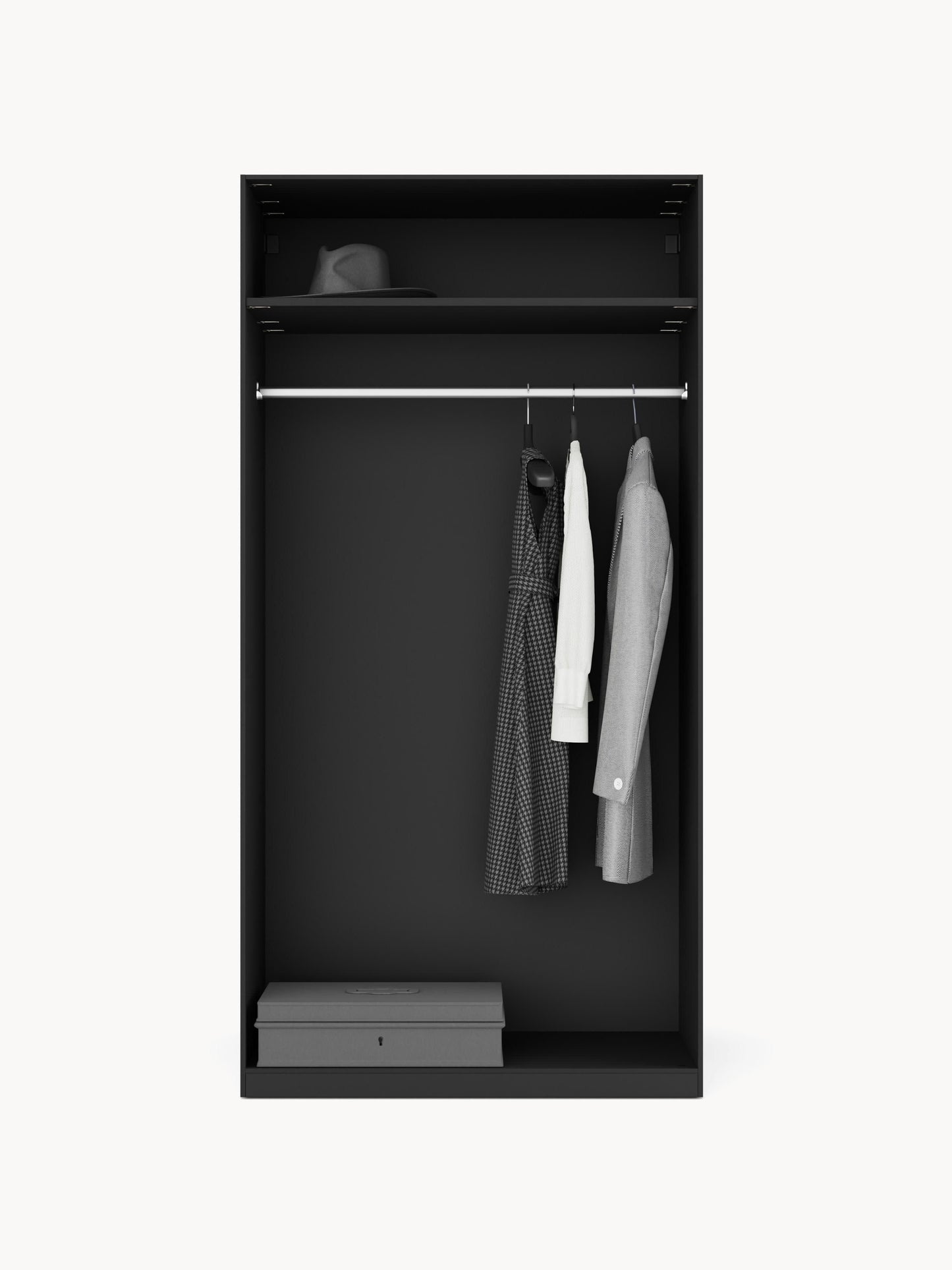 Leobrino Modular Hinged-Door Wardrobe, 100 cm Wide, in Various Sizes