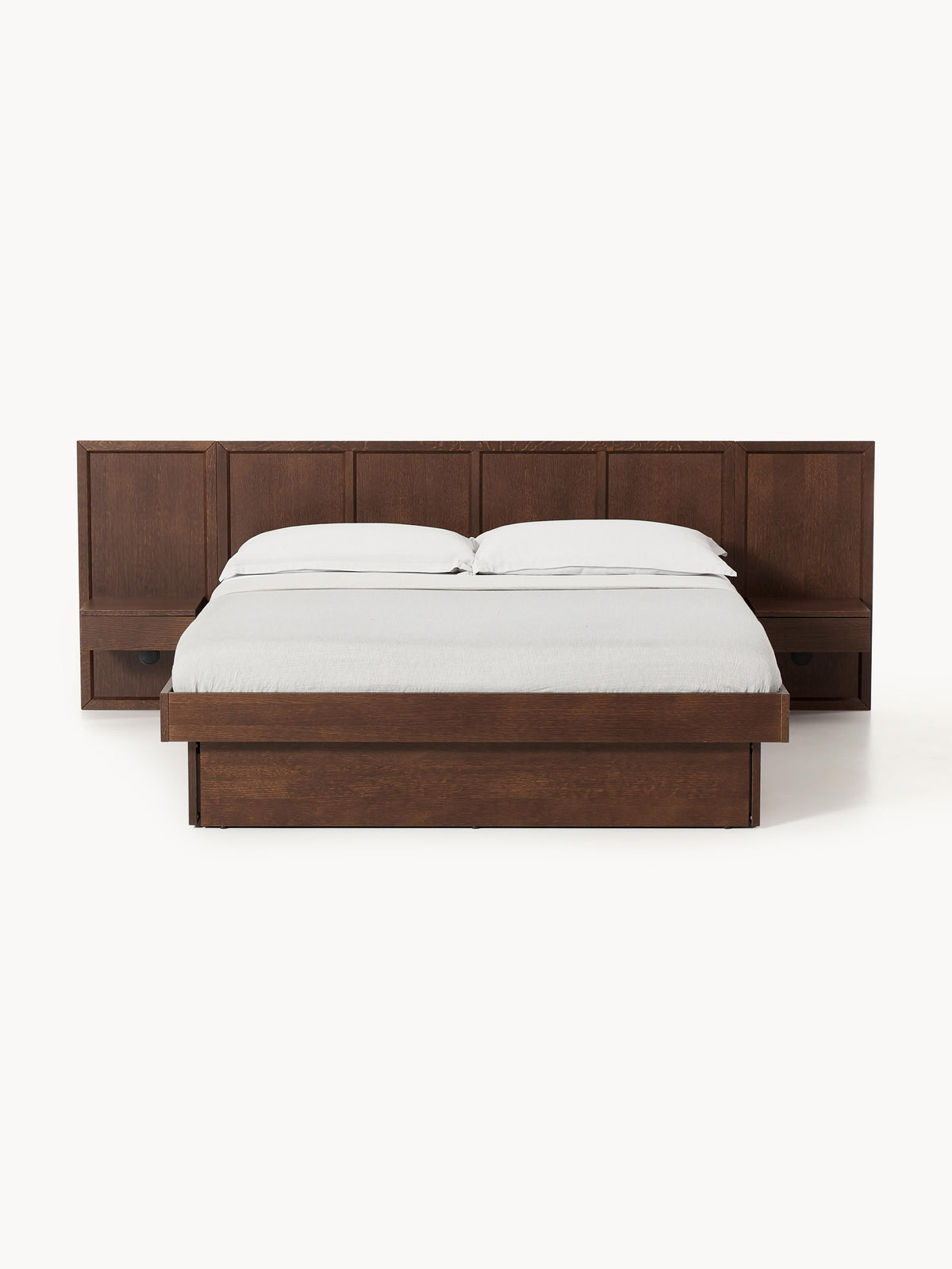 Nantiro Wooden Bed with Headboard and Bedside Tables