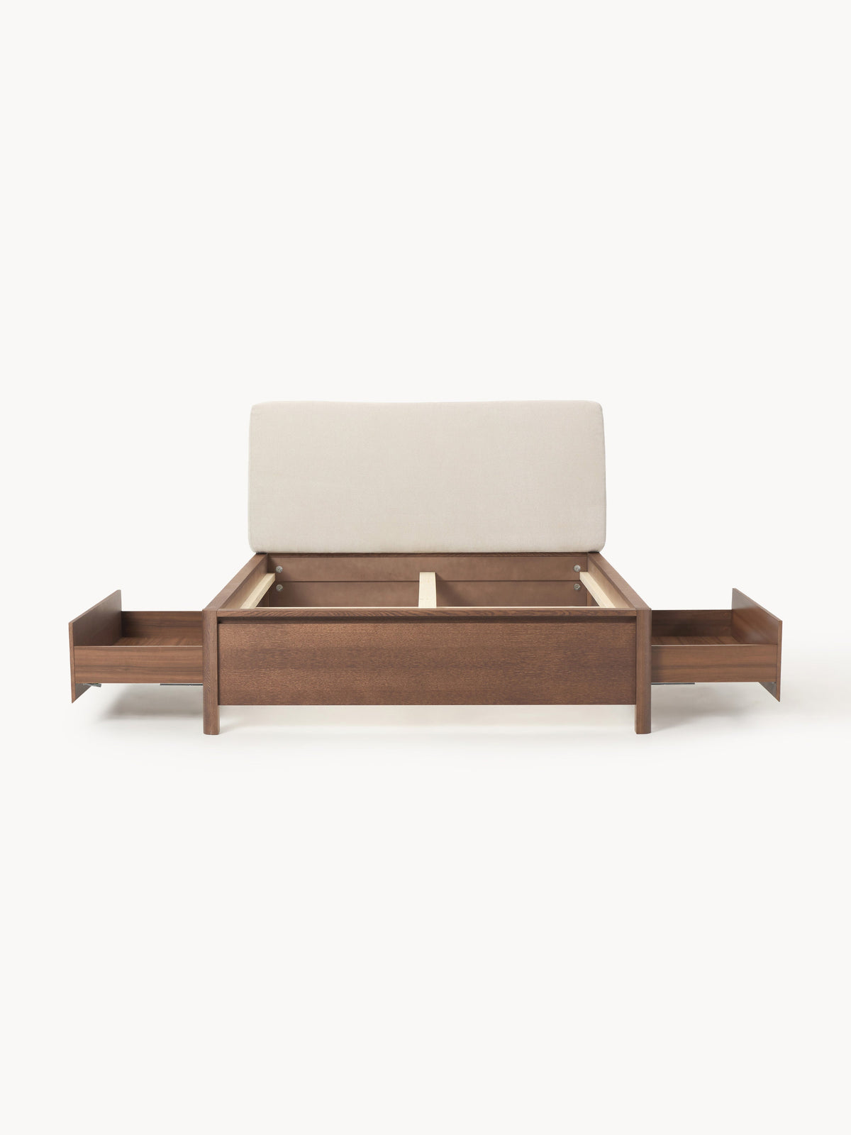 Santoveri Wooden Bed with Upholstered Headboard and Drawers