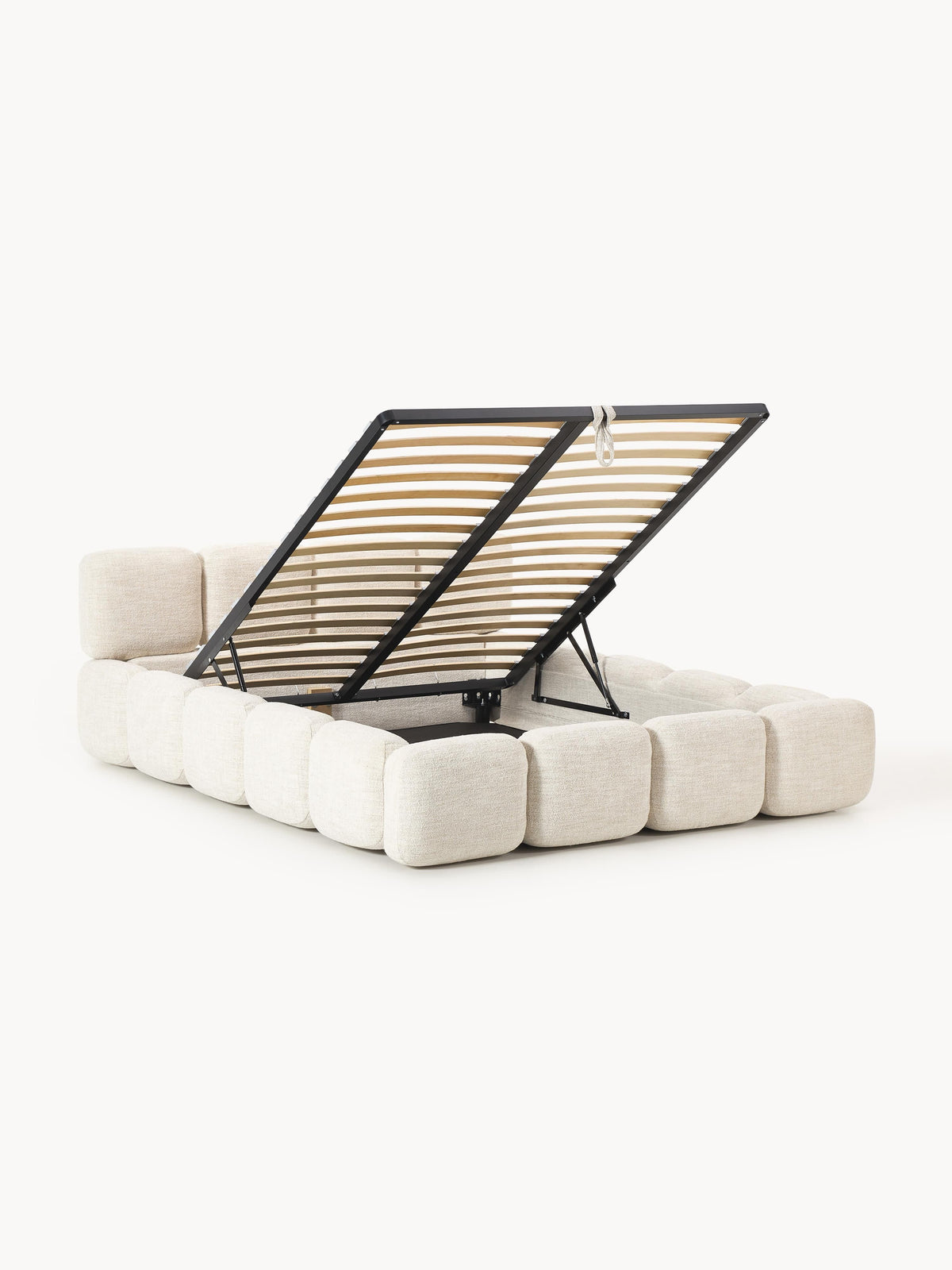 Taybela Bouclé Upholstered Bed with Storage
