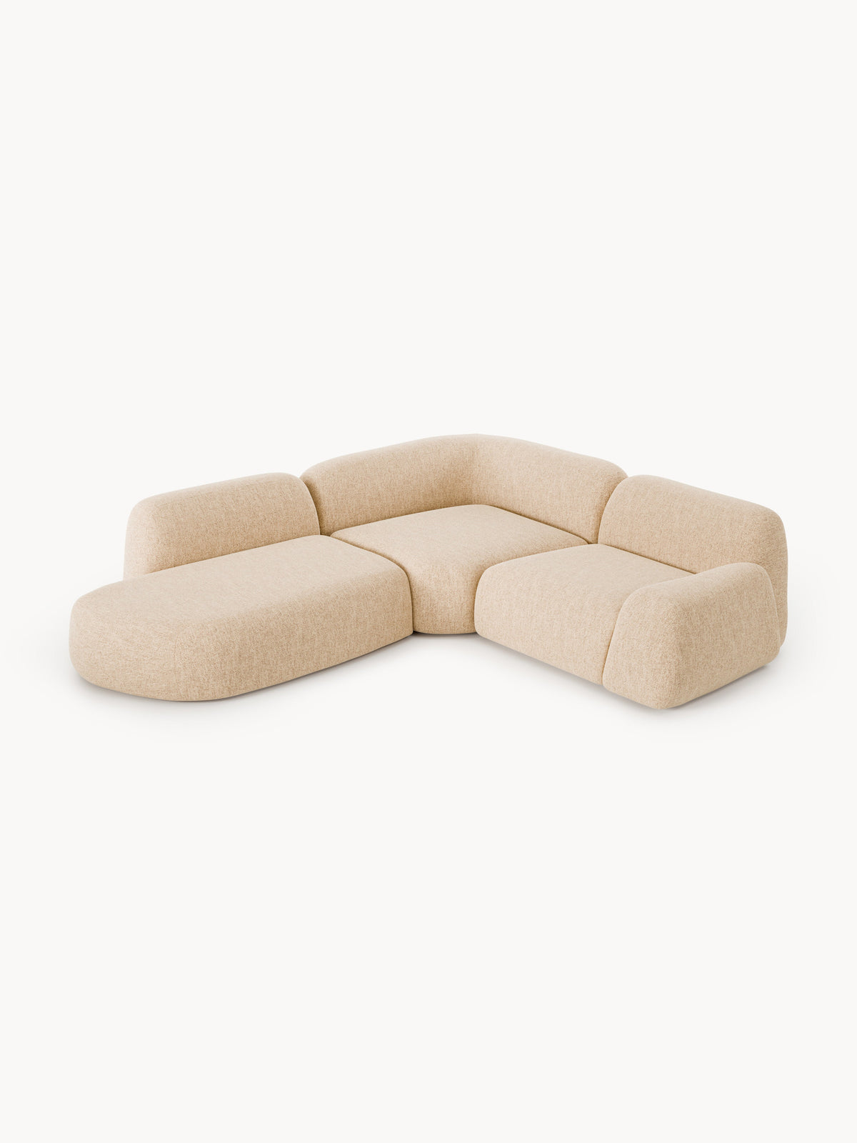Wolmestra Modular Corner Sofa in Bouclé (4-Seater) with Chaise Longue