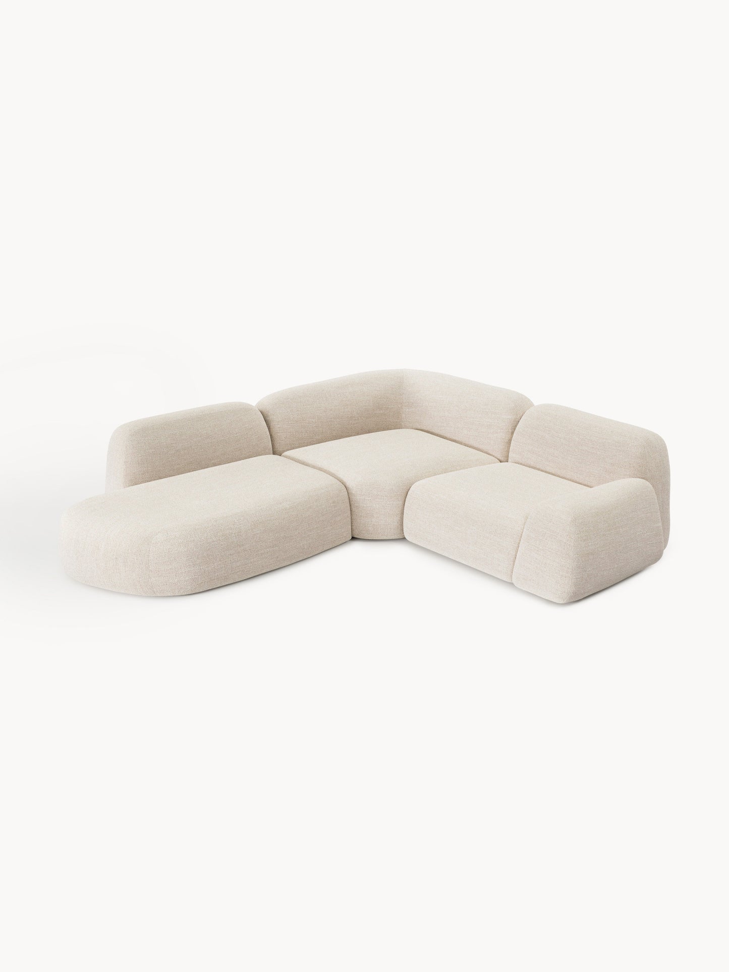 Wolmestra Modular Corner Sofa in Bouclé (4-Seater) with Chaise Longue