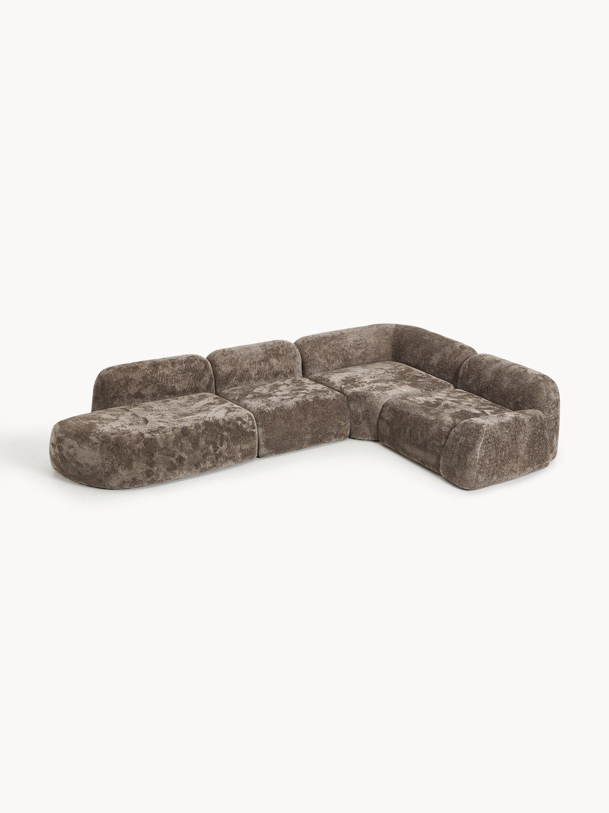 Wolmestra Modular XL Teddy Bouclé Corner Sofa with Chaise Longue