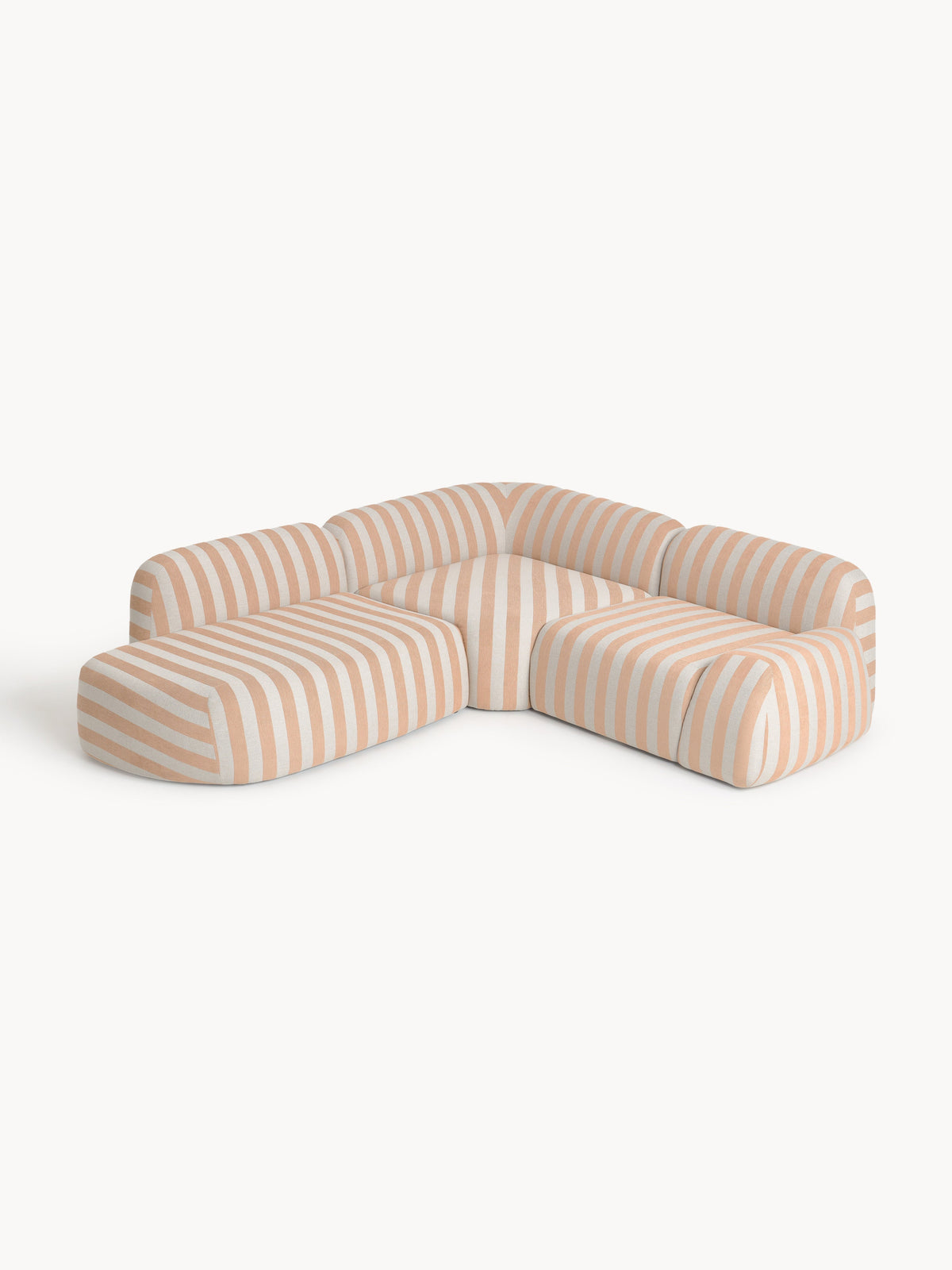 Wolmestra Striped Modular Corner Sofa (4-Seater) with Chaise Longue
