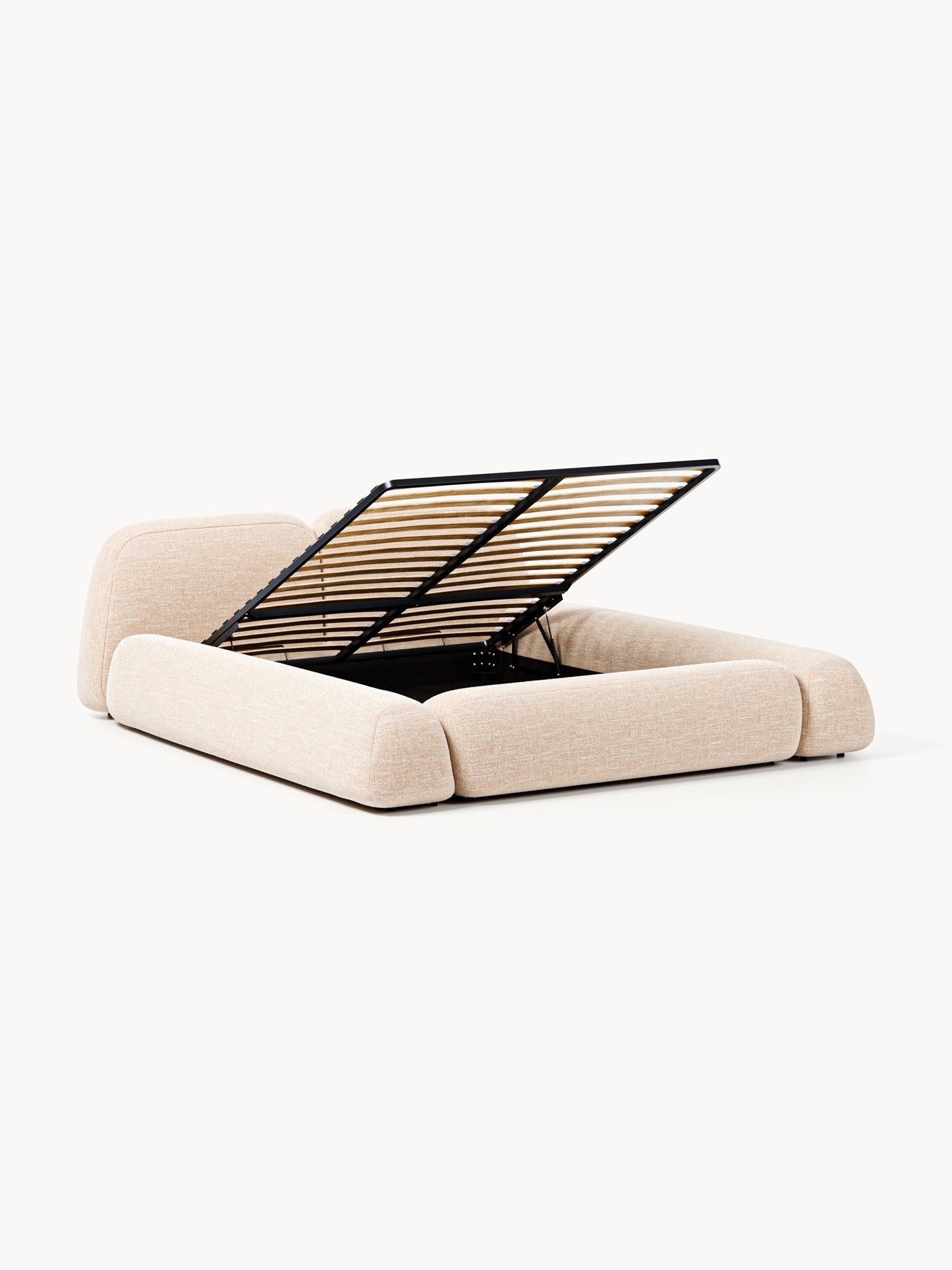 Wolmestra Upholstered Storage Bed in Bouclé