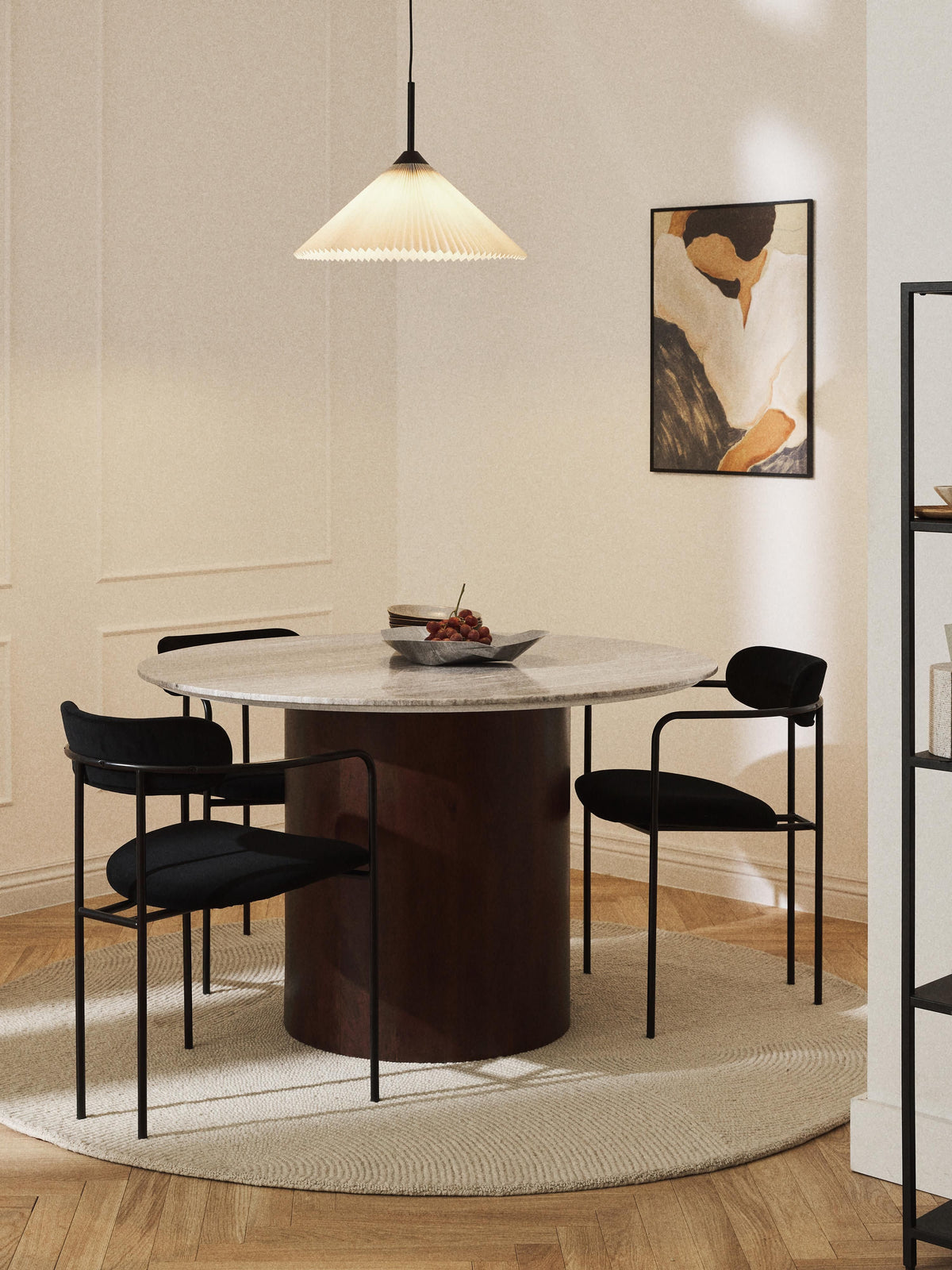 Abrisella Round Dining Table in Marble, Ø 120 cm