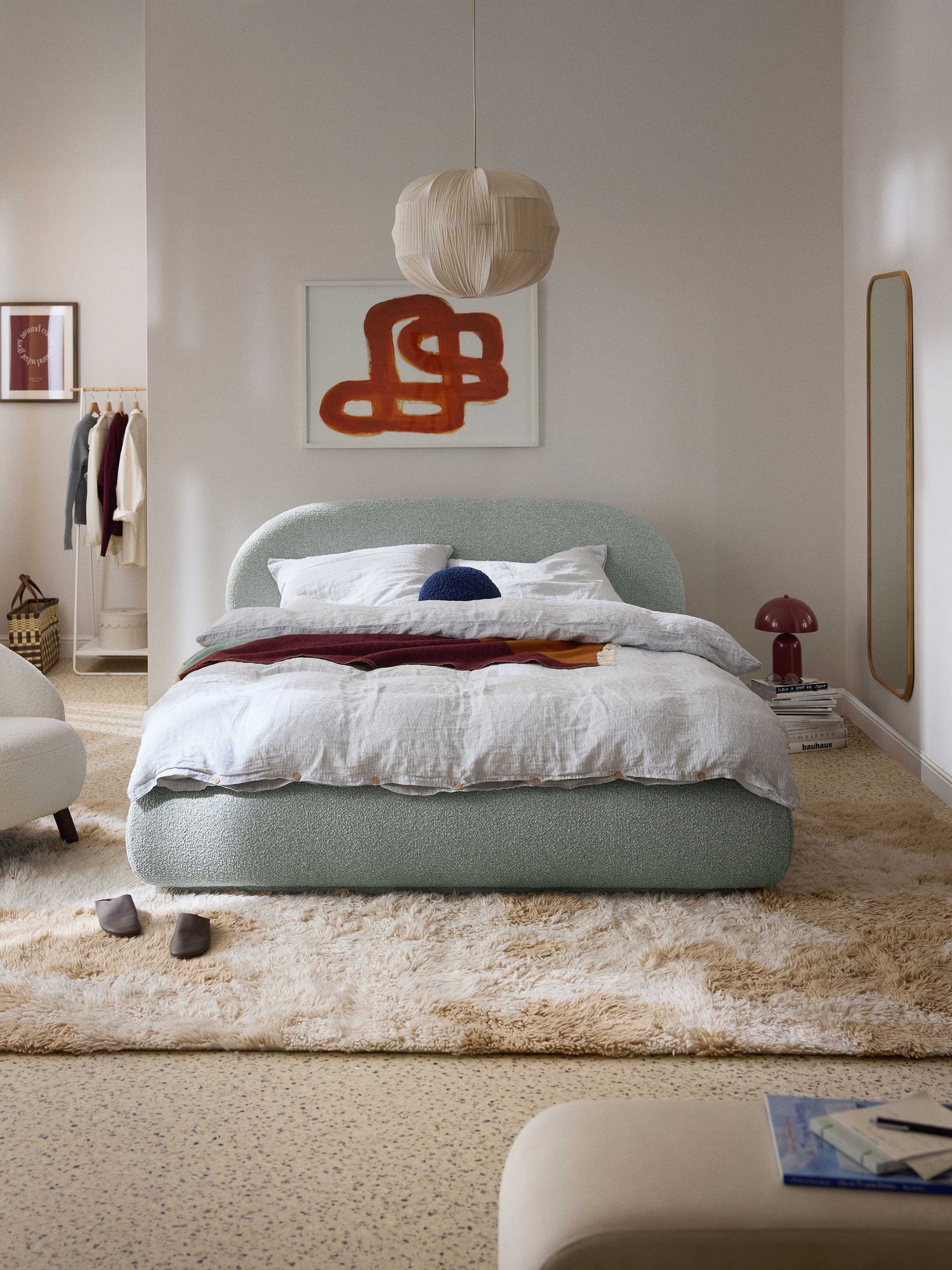 Albezzo Bouclé Upholstered Bed