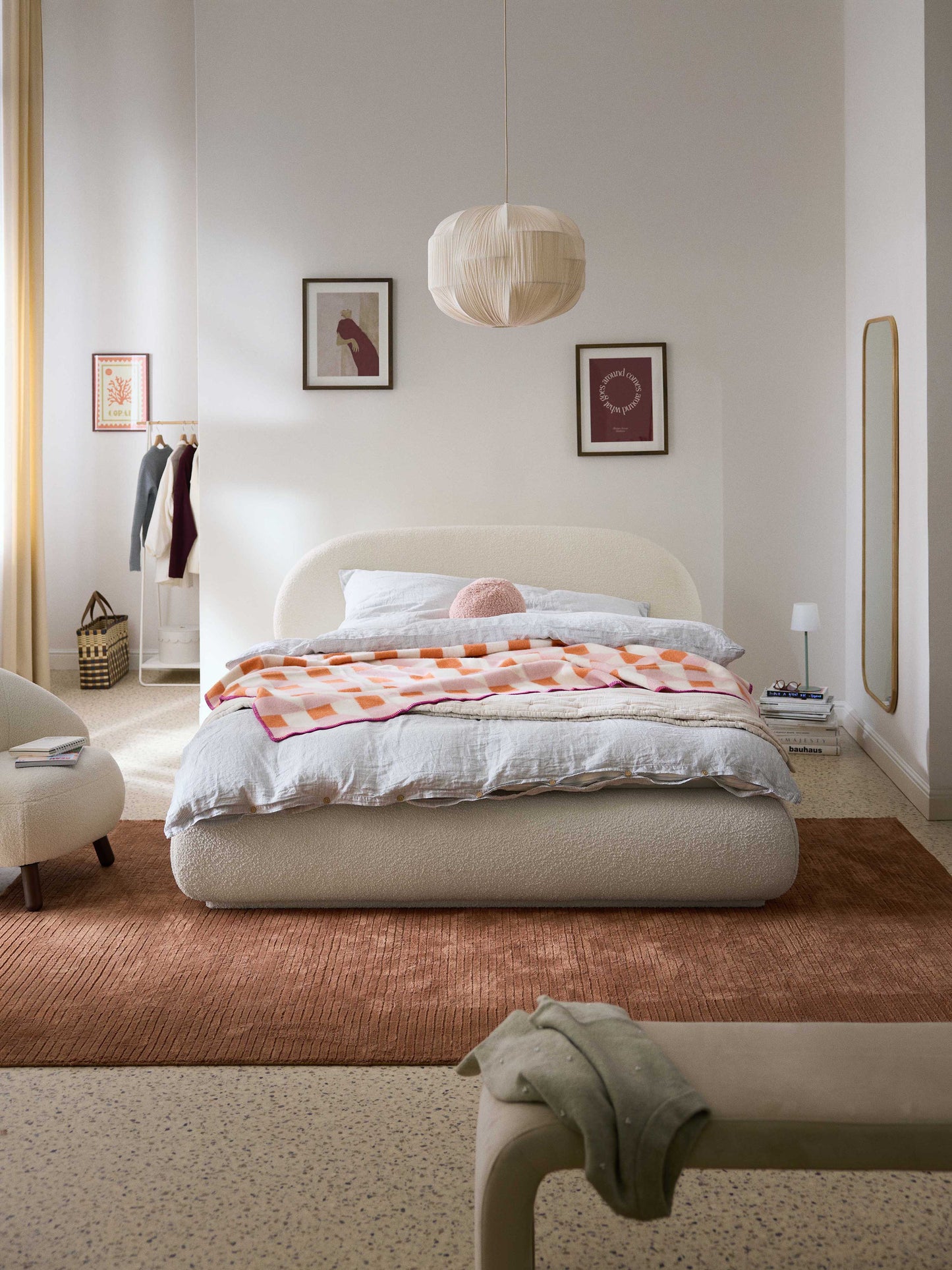 Albezzo Bouclé Upholstered Bed