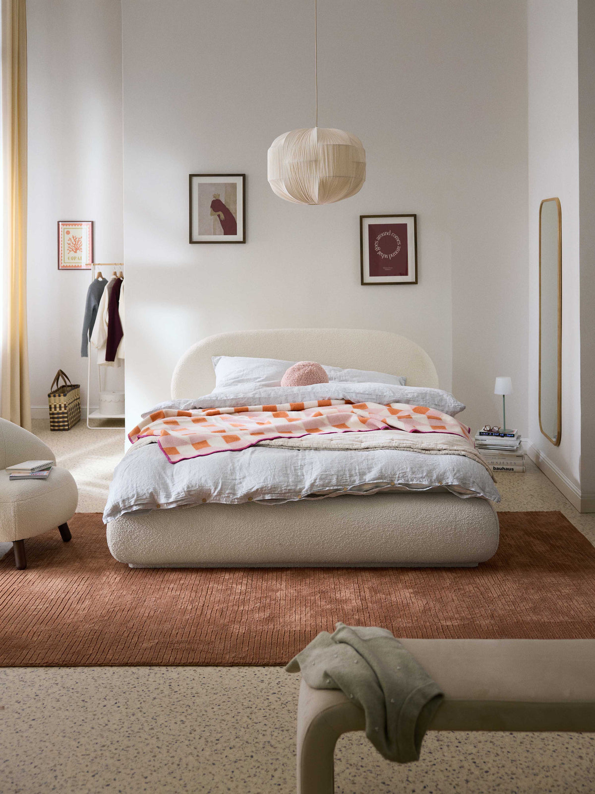 Albezzo Bouclé Upholstered Bed