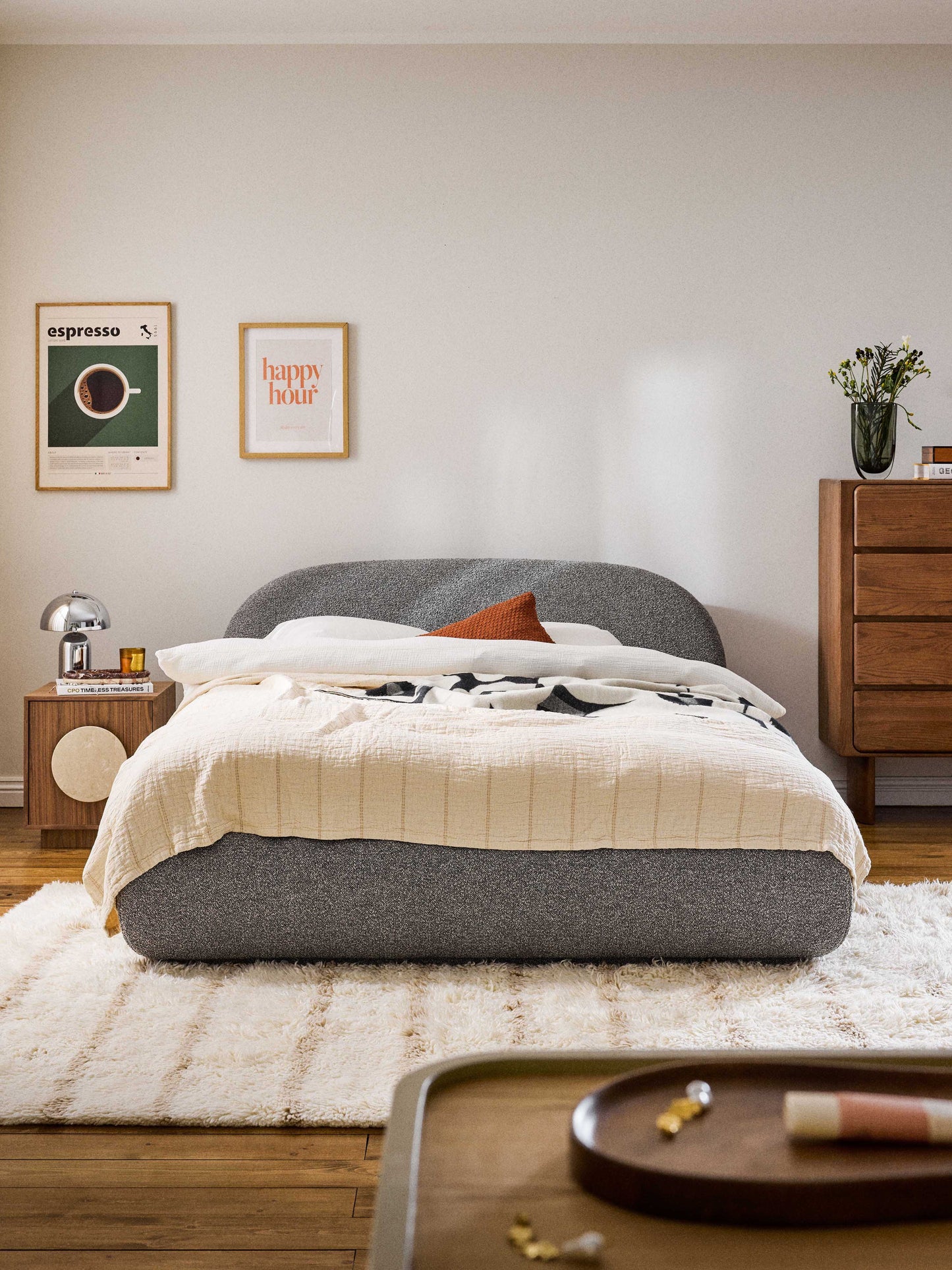 Albezzo Bouclé Upholstered Bed