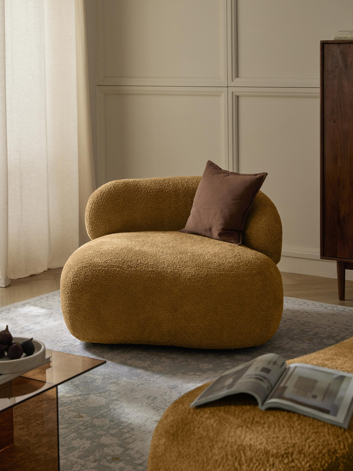 Albezzo Teddy Bouclé Lounge Chair