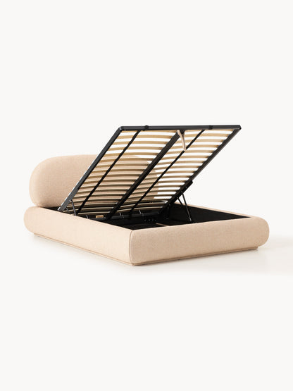 Albezzo Upholstered Storage Bed in Bouclé