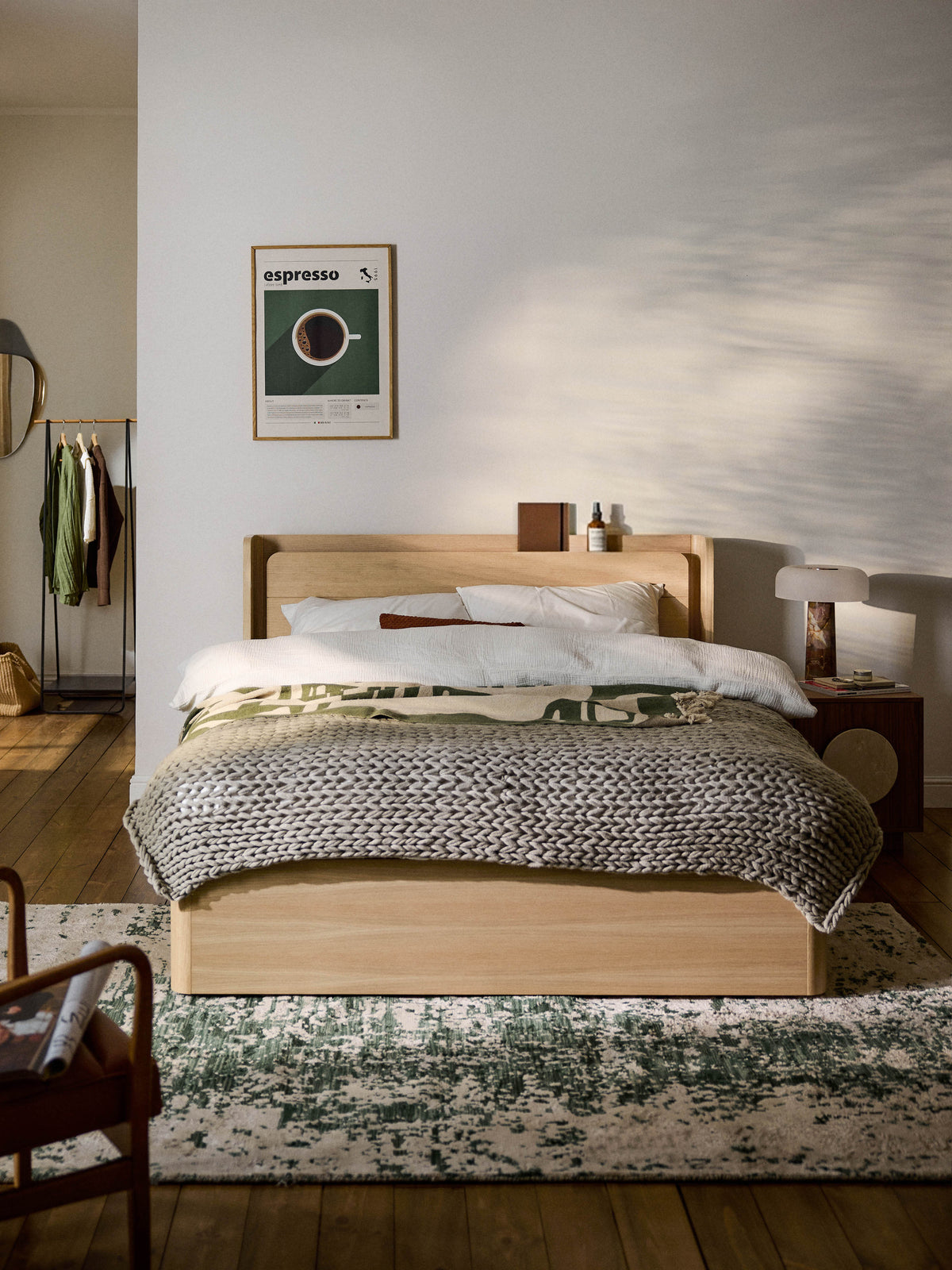 Alombri Bed with Drawers, Wooden