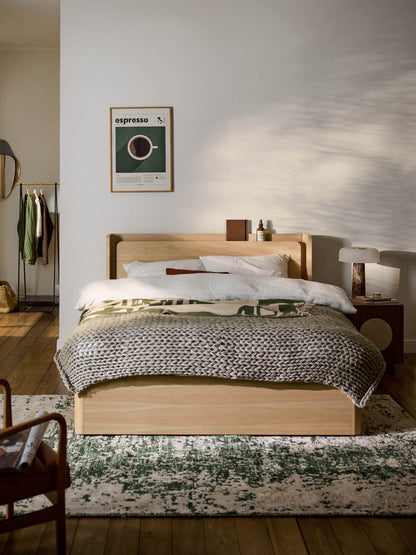 Alombri Bed with Drawers, Wooden