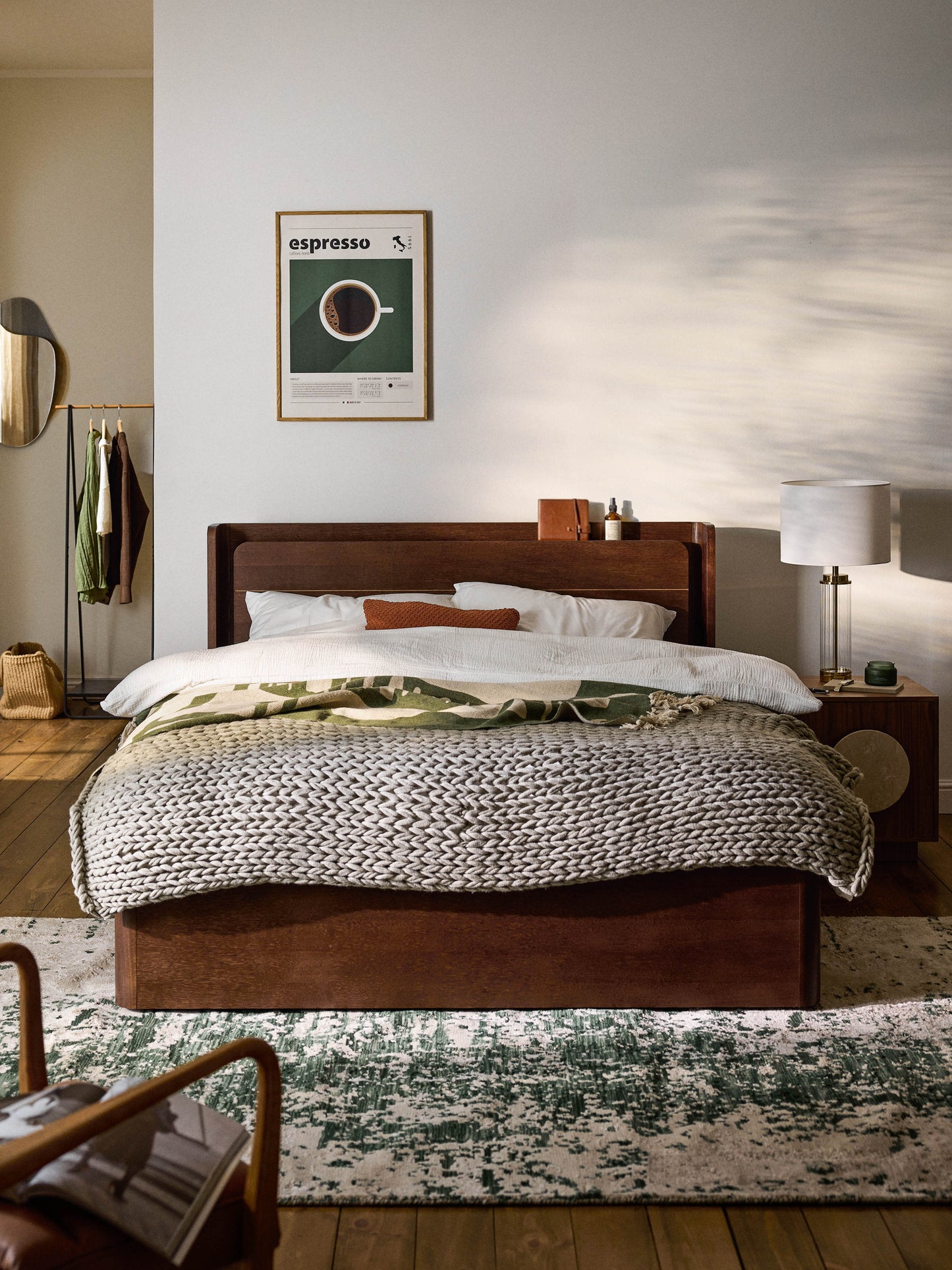 Alombri Bed with Drawers, Wooden