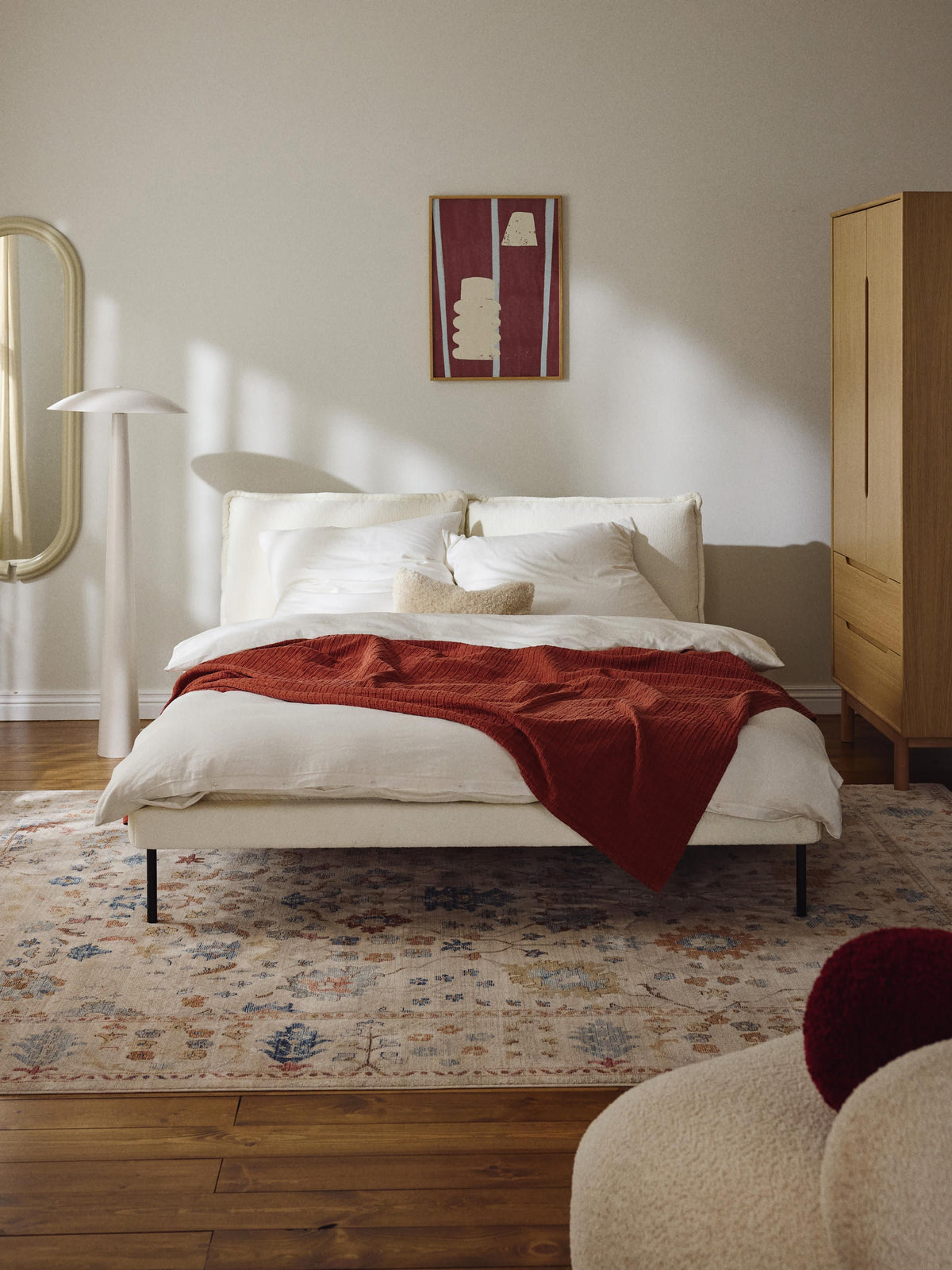 Amelcora Teddy Bouclé Upholstered Bed