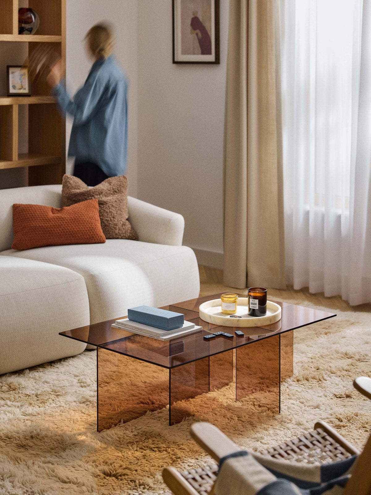 Anoubera Glass Coffee Table, W 102 cm