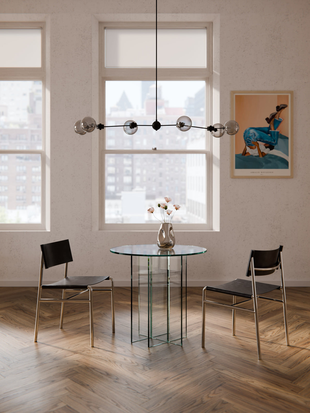 Anoubera Round Glass Dining Table, in Various Sizes