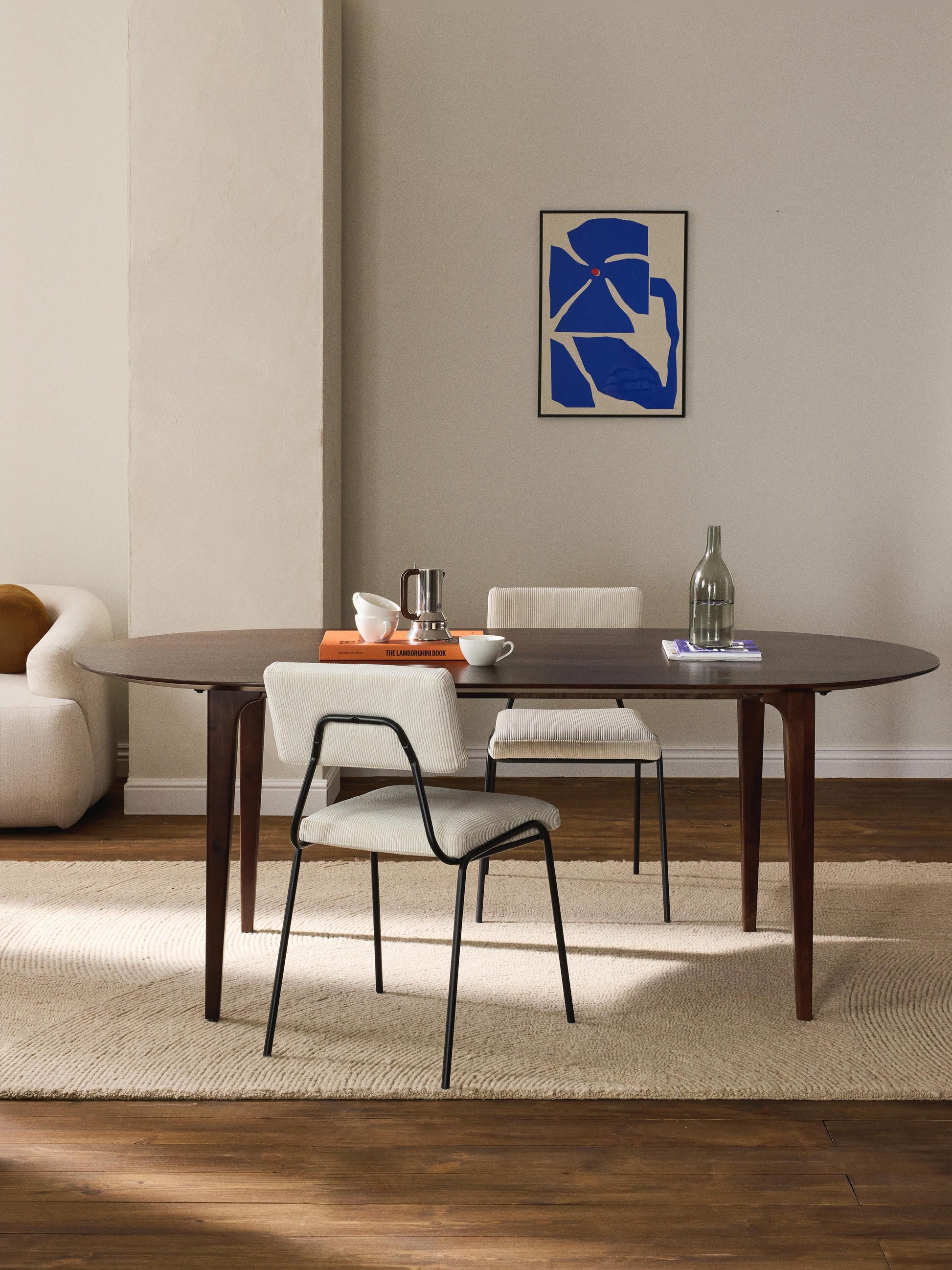 Archemio Oval Mango Wood Dining Table, 200 x 100 cm