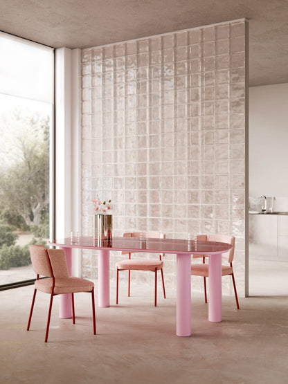 Benlucia Organic Dining Table with Glass Top, 200 x 110 cm