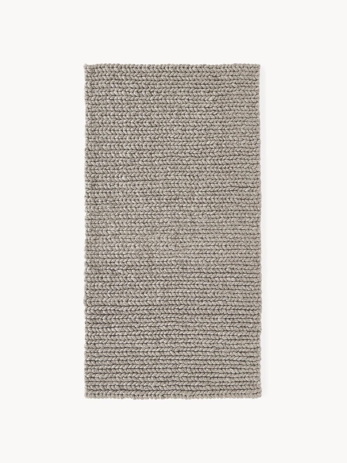 Brunola Wool Rug, Handmade, with Braided Texture