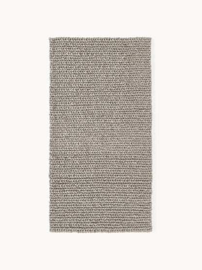 Brunola Wool Rug, Handmade, with Braided Texture
