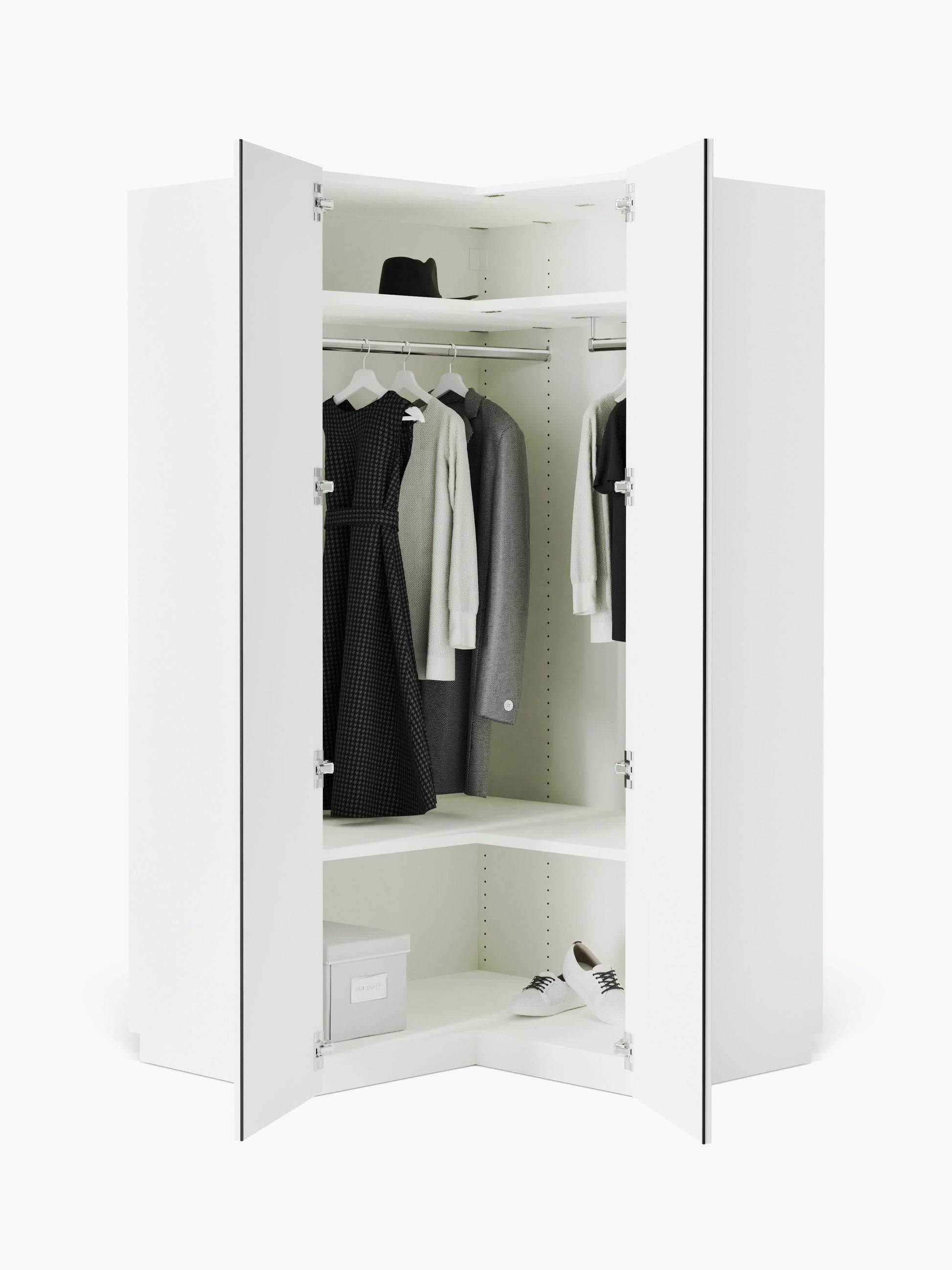 Charlanova Modular Corner Wardrobe, 115 cm Wide