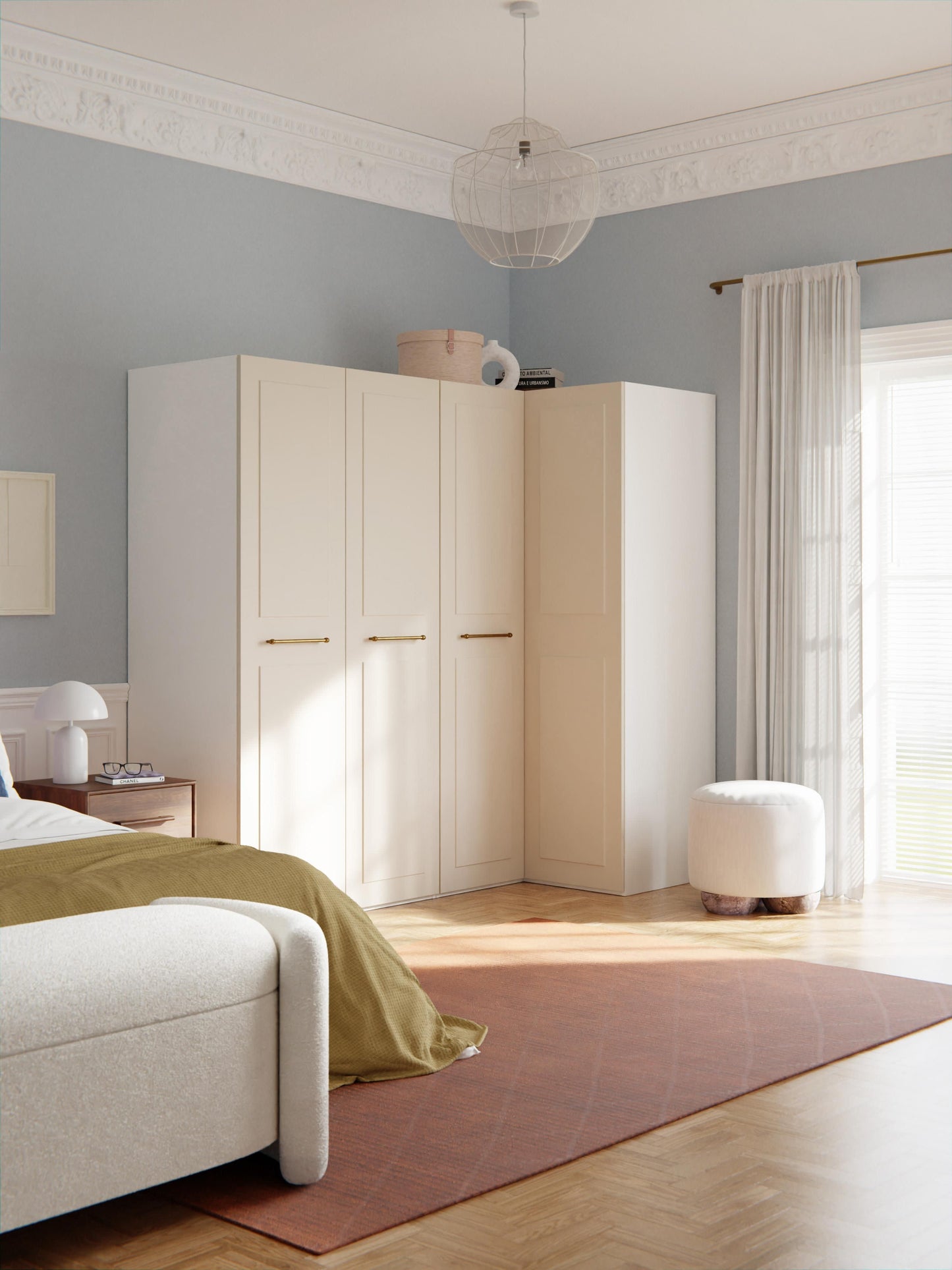 Charlanova Modular Corner Wardrobe, 215 cm Wide, in Various Sizes
