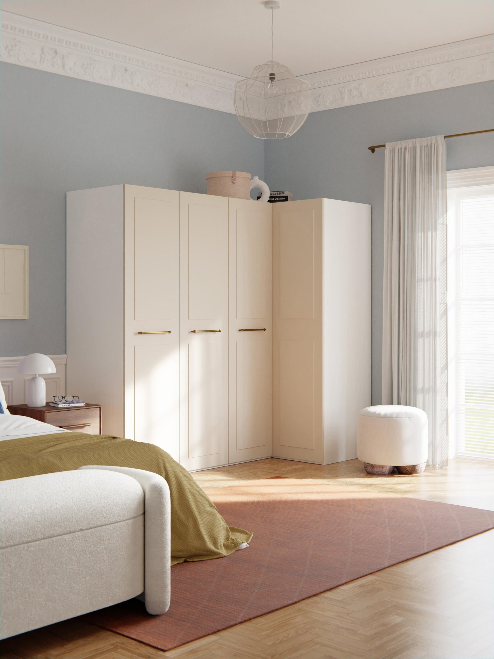 Charlanova Modular Corner Wardrobe, 215 cm Wide, in Various Sizes
