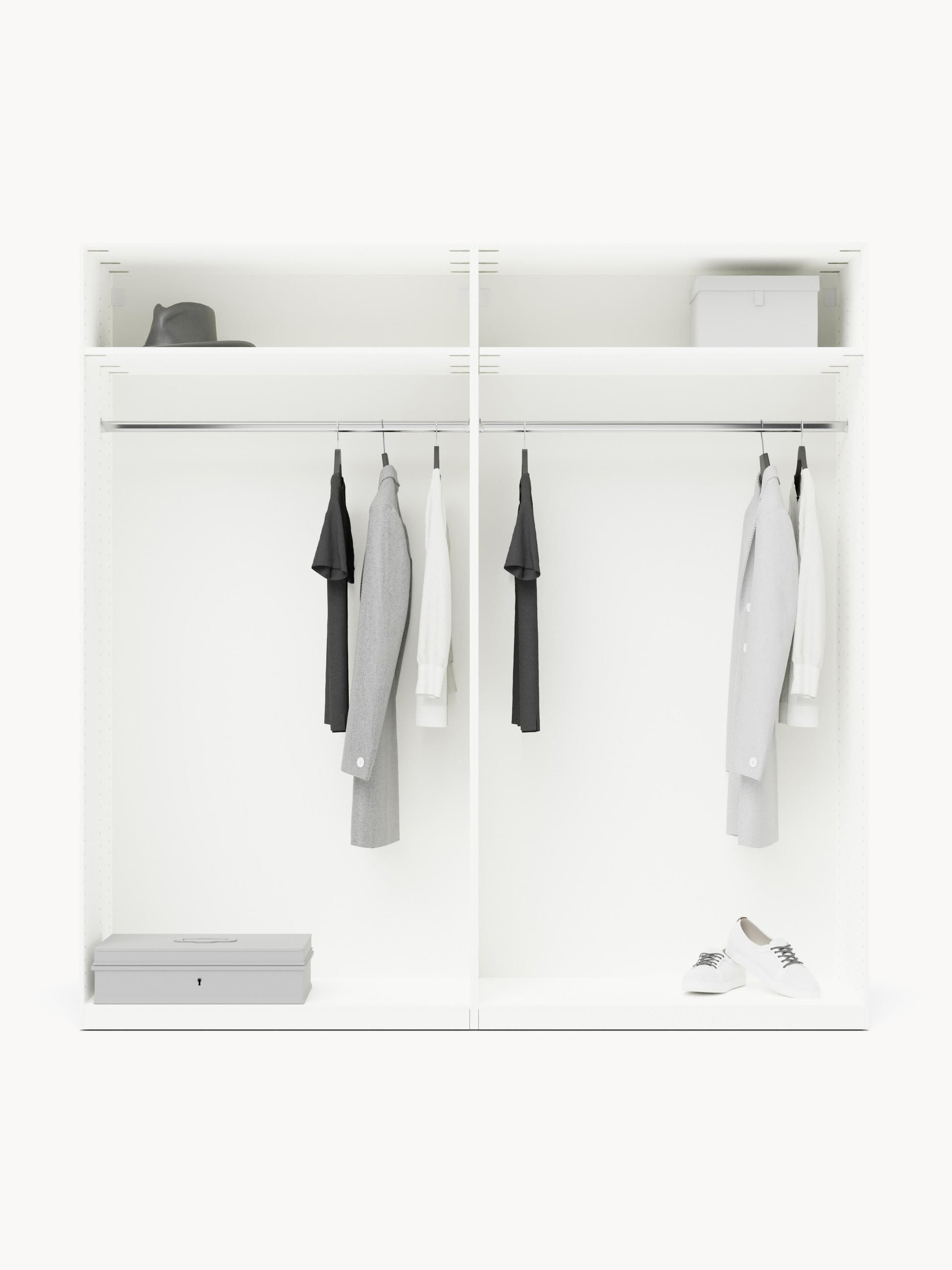 Charlanova Modular Hinged-Door Wardrobe, 200 cm Wide, in Various Sizes