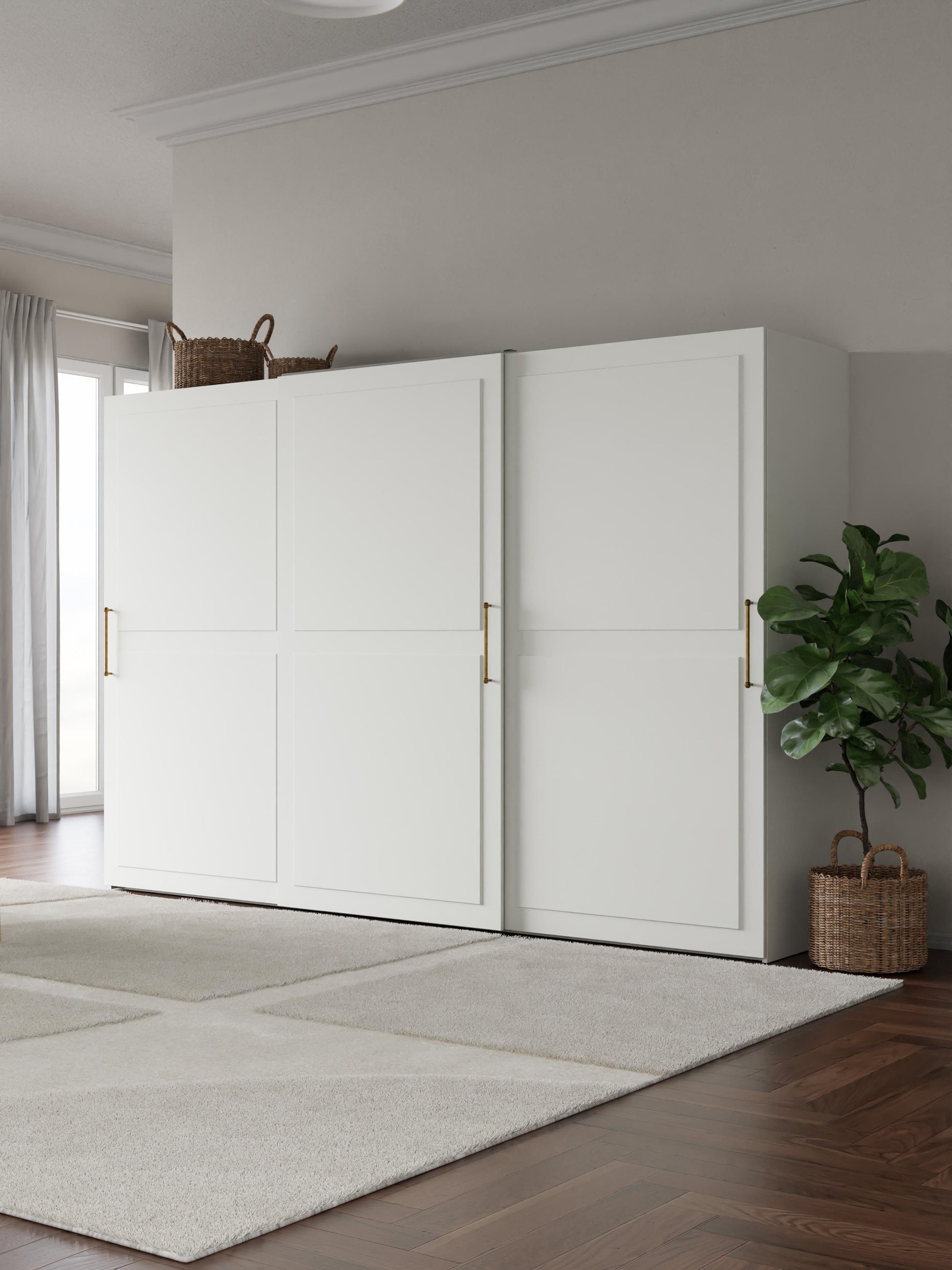 Charlanova Modular Sliding-Door Wardrobe, 300 cm Wide, in Various Sizes