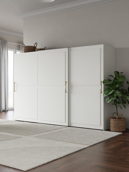 Charlanova Modular Sliding-Door Wardrobe, 300 cm Wide, in Various Sizes