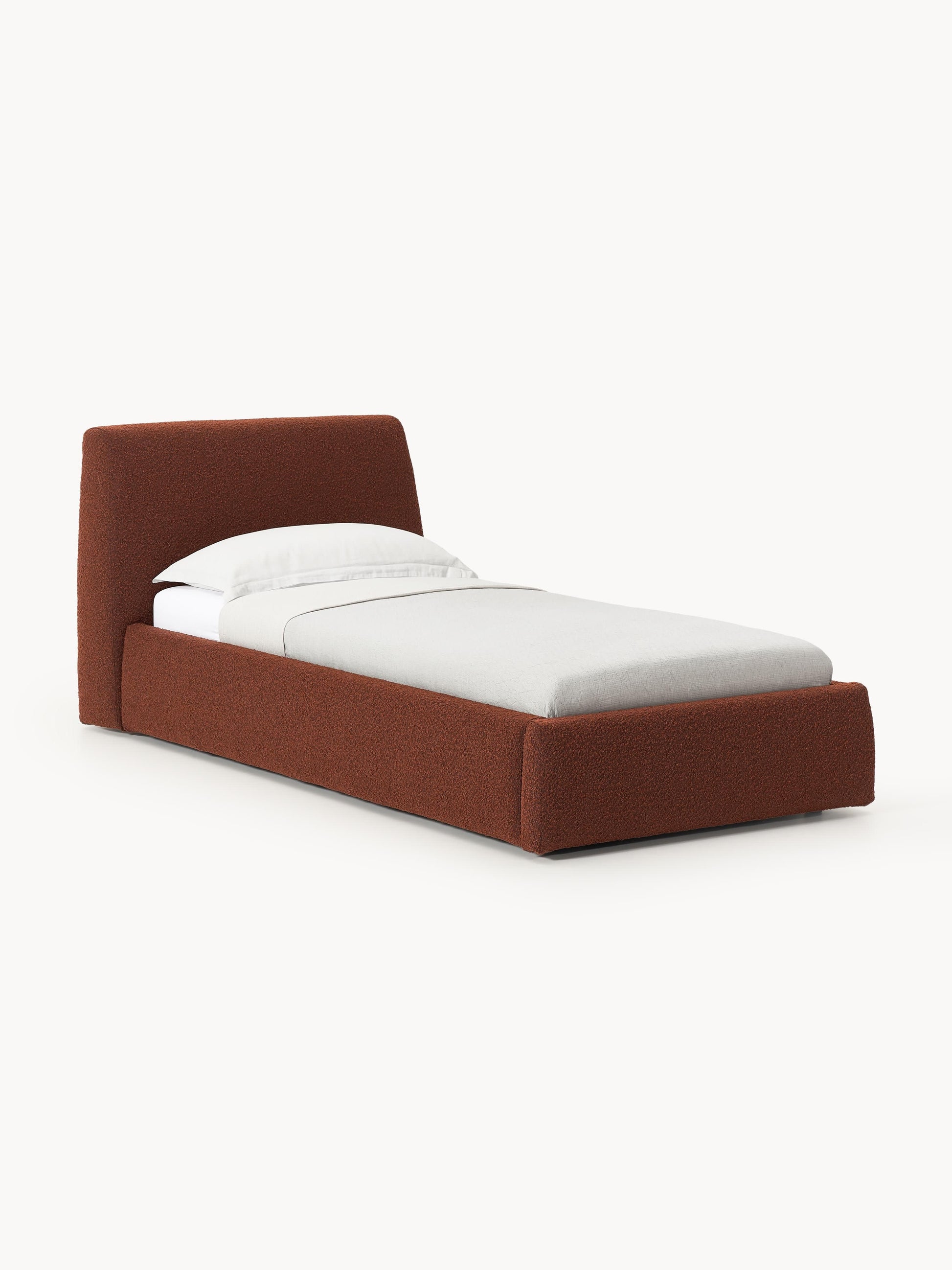 Cloveran Single Bed in Bouclé with Storage