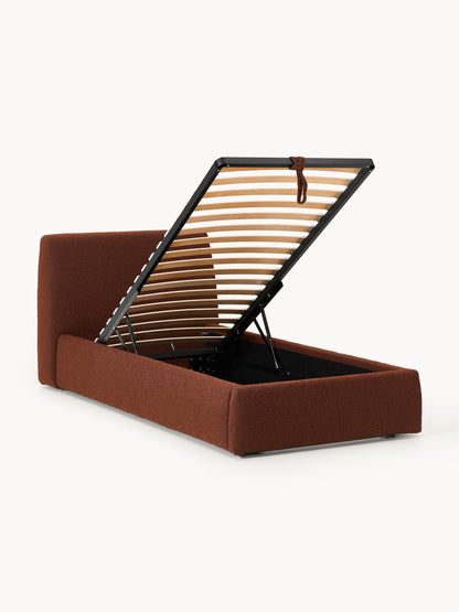 Cloveran Single Bed in Bouclé with Storage