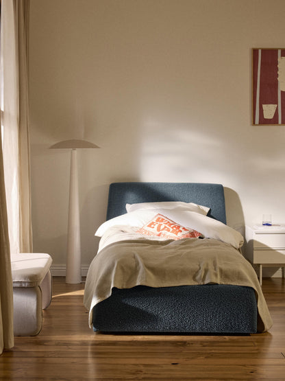 Cloveran Single Bed in Bouclé with Storage