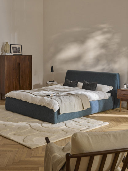 Cloveran Upholstered Bed in Bouclé