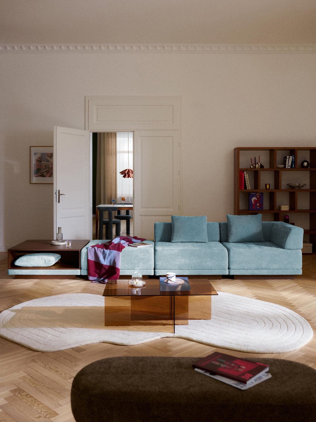 Colrenta Modular Sofa (4-Seater) with Coffee Table & Ottoman
