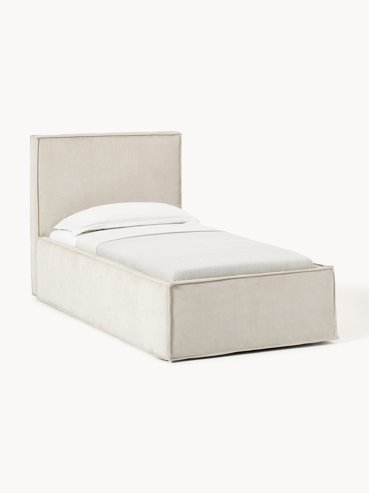Dreponte Single Bed in Corduroy with Storage