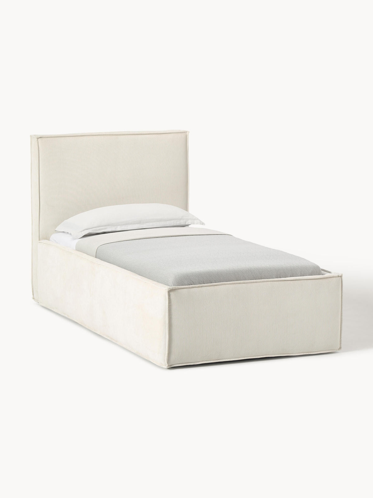 Dreponte Single Bed in Corduroy with Storage