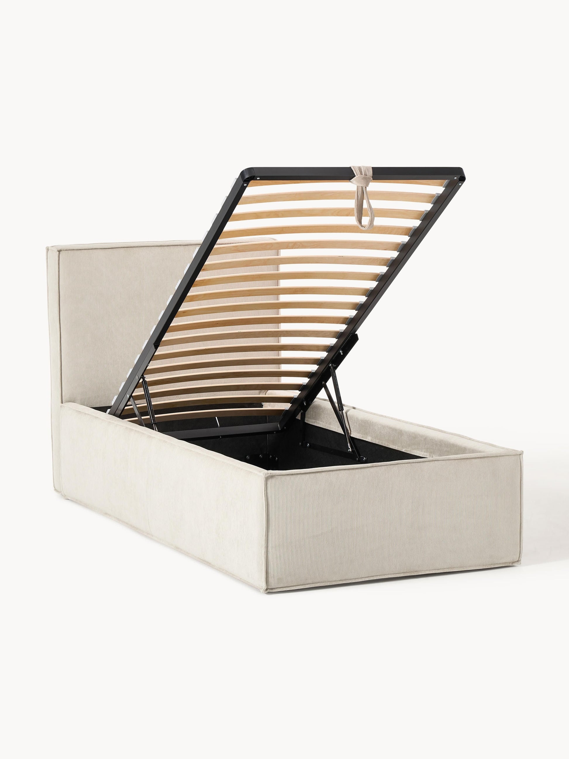 Dreponte Single Bed in Corduroy with Storage