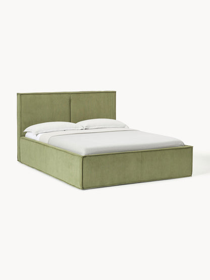 Dreponte Upholstered Bed in Corduroy with Storage