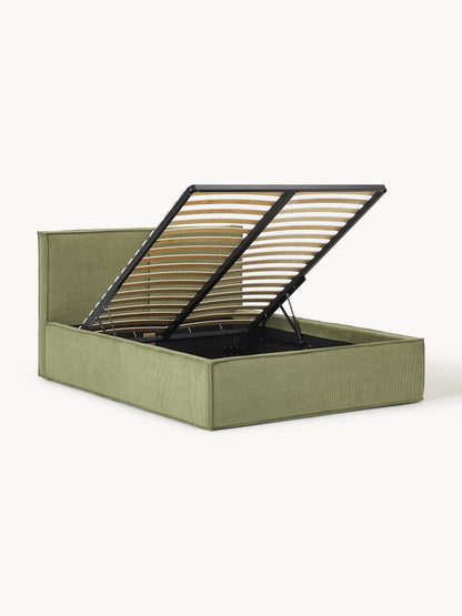 Dreponte Upholstered Bed in Corduroy with Storage
