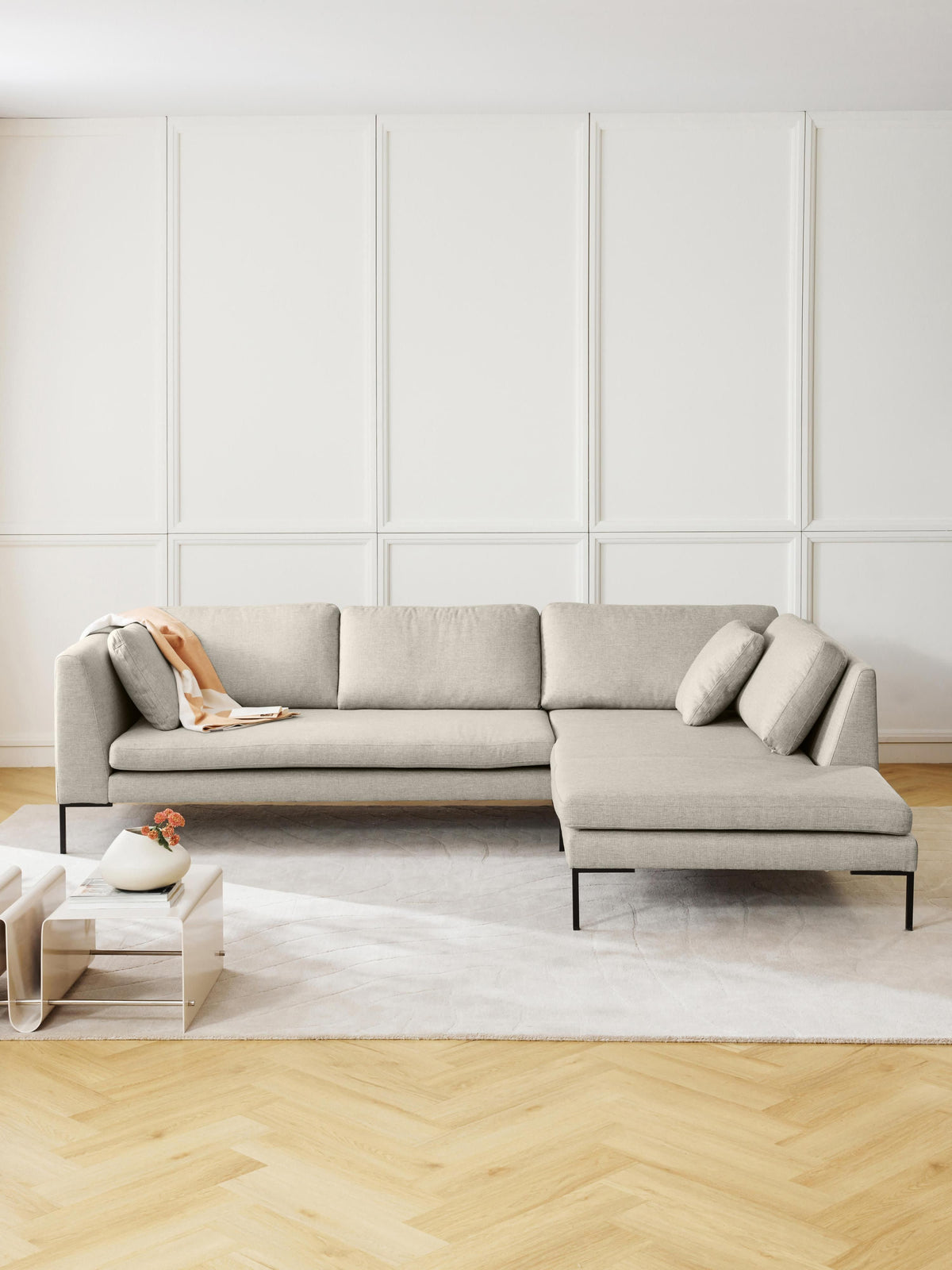Emmestra Corner Sofa with Metal Legs