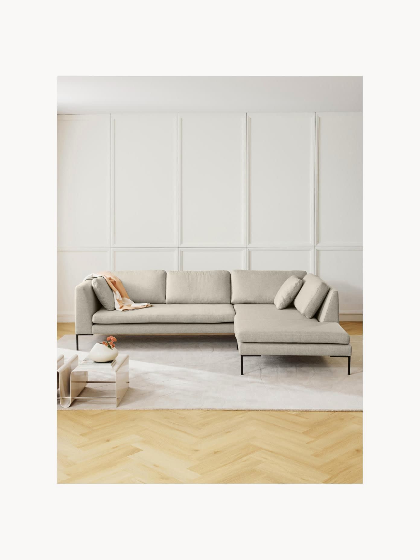 Emmestra Corner Sofa with Metal Legs